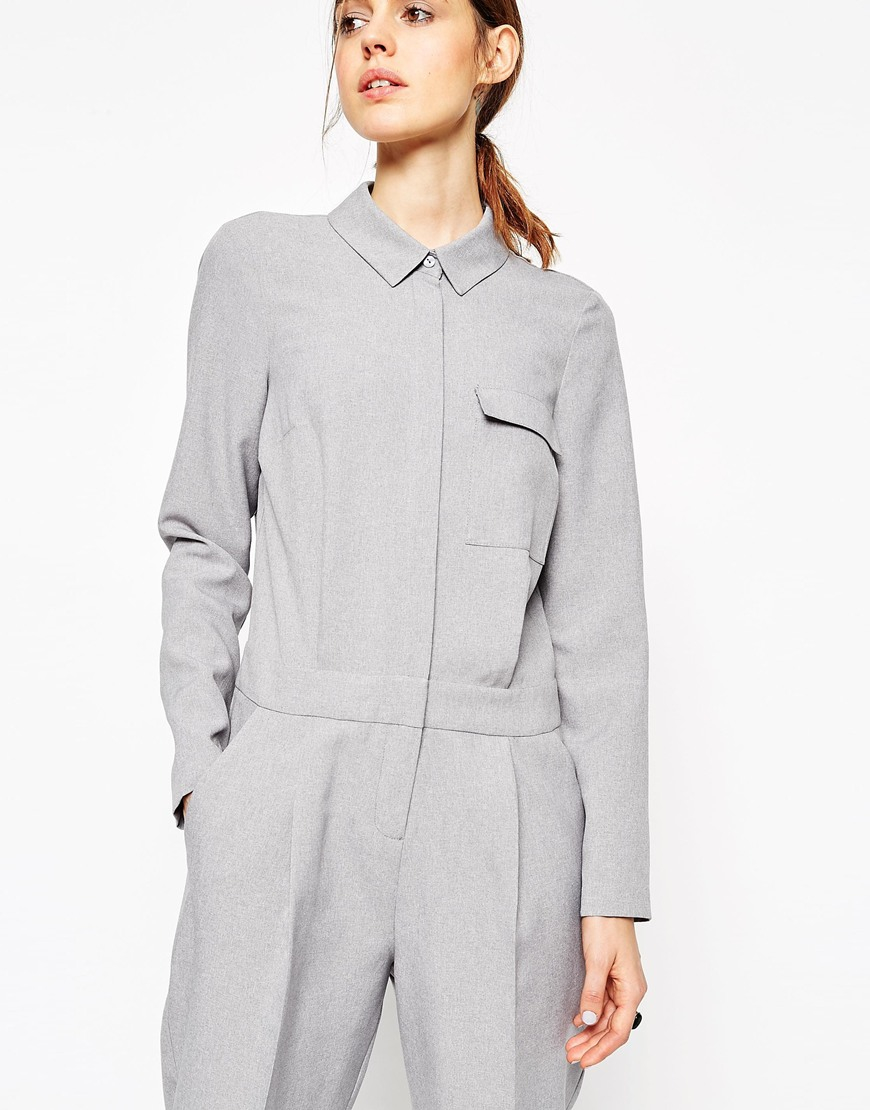 shirt collar jumpsuit