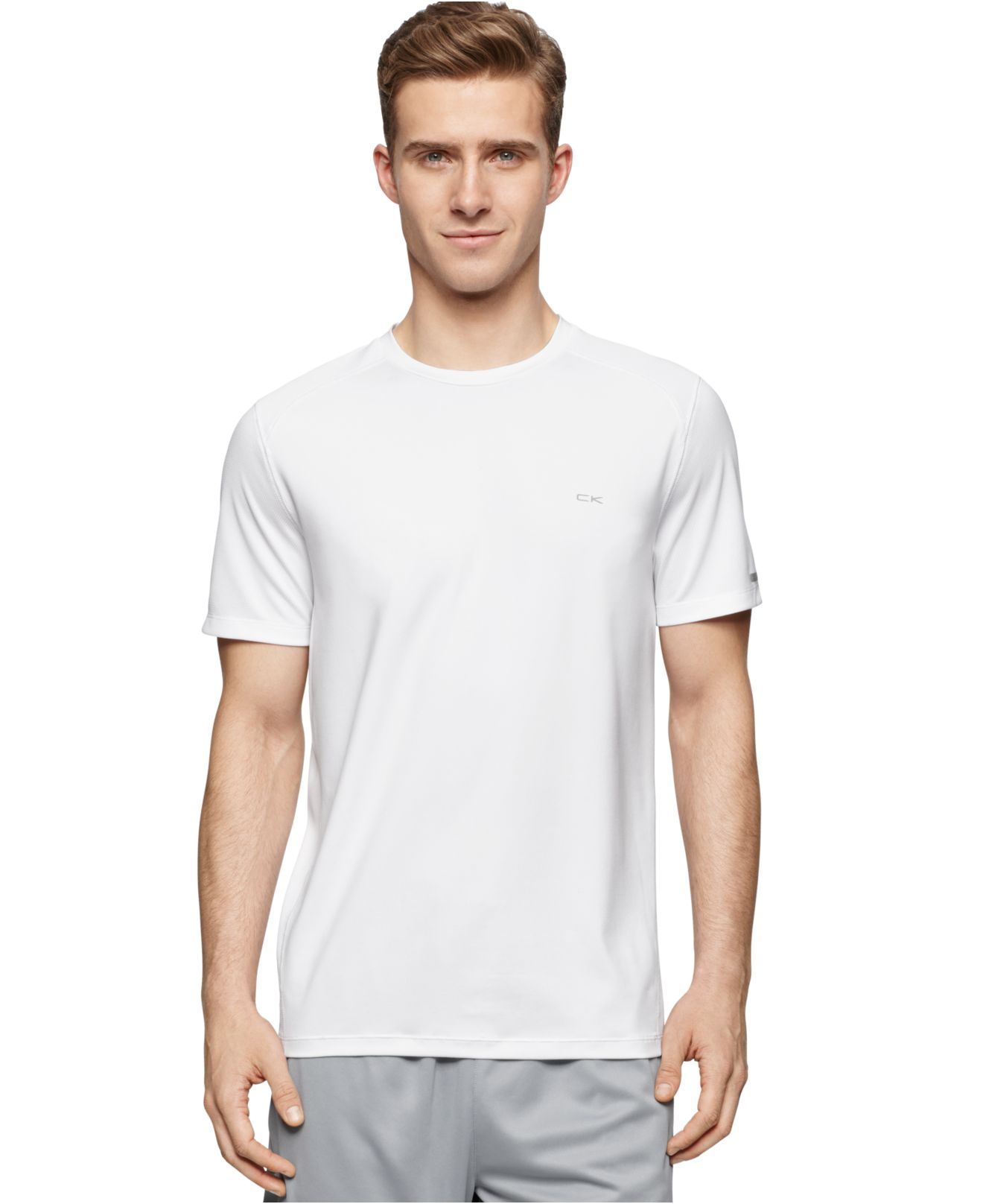 Calvin klein Performance Mesh T-shirt in White for Men | Lyst