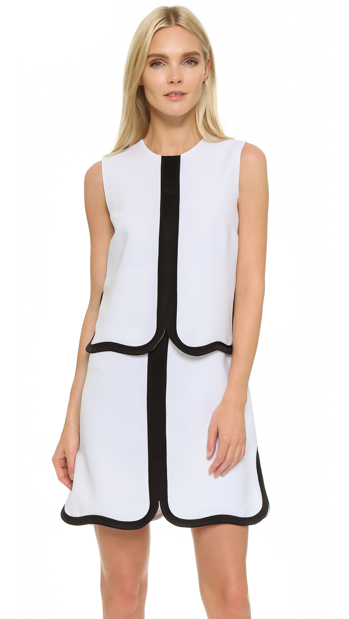 Lyst Victoria Beckham Wave Hem Shift Dress In Black Gallery