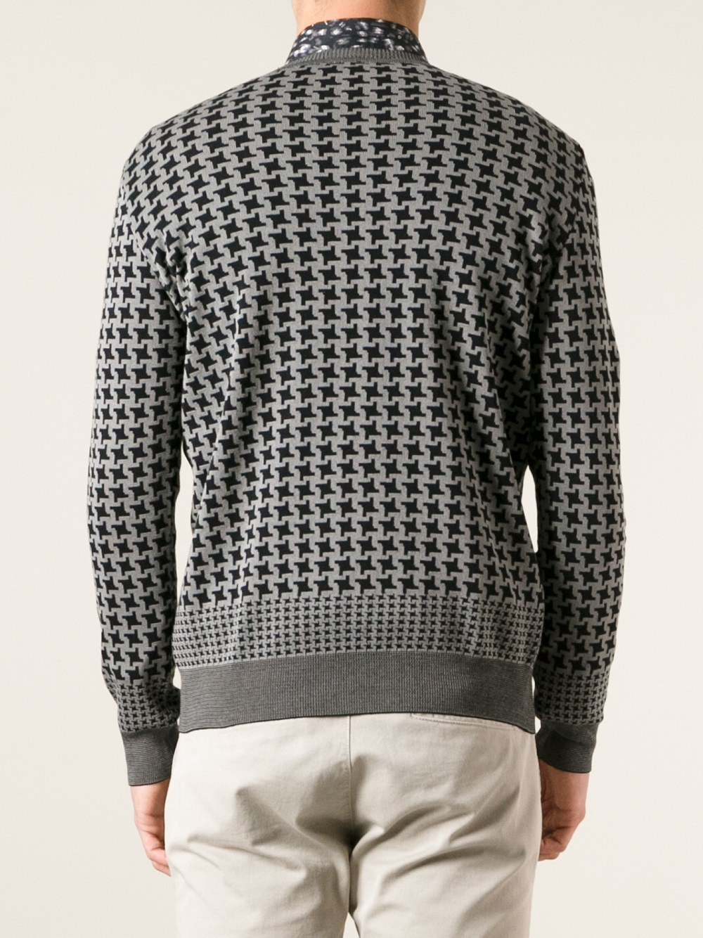 Paul Smith Houndstooth Sweater in Grey (Gray) for Men | Lyst