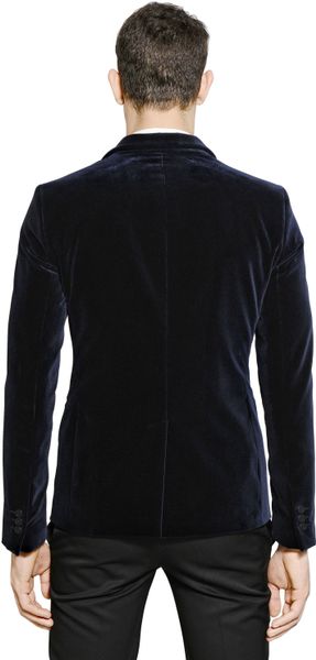 Emporio Armani Velvet Jacket in Blue for Men (NAVY) | Lyst