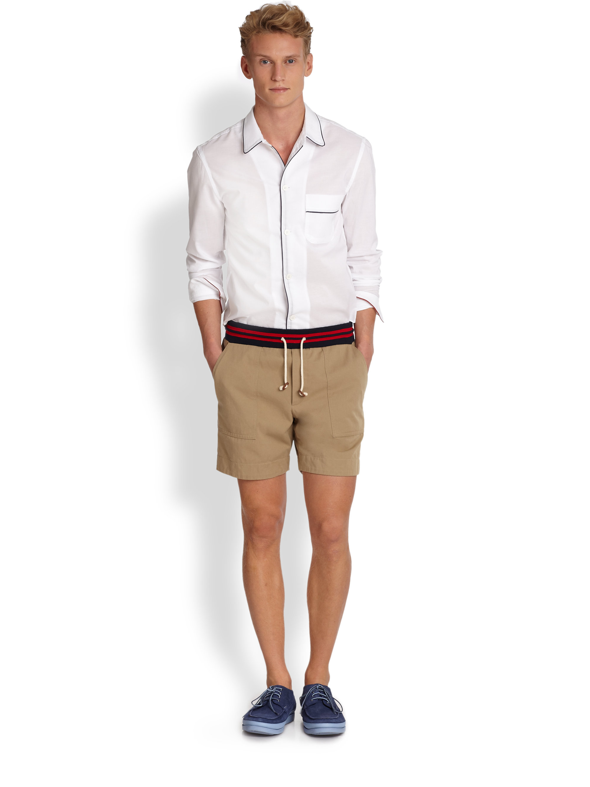 mens drawstring chino shorts
