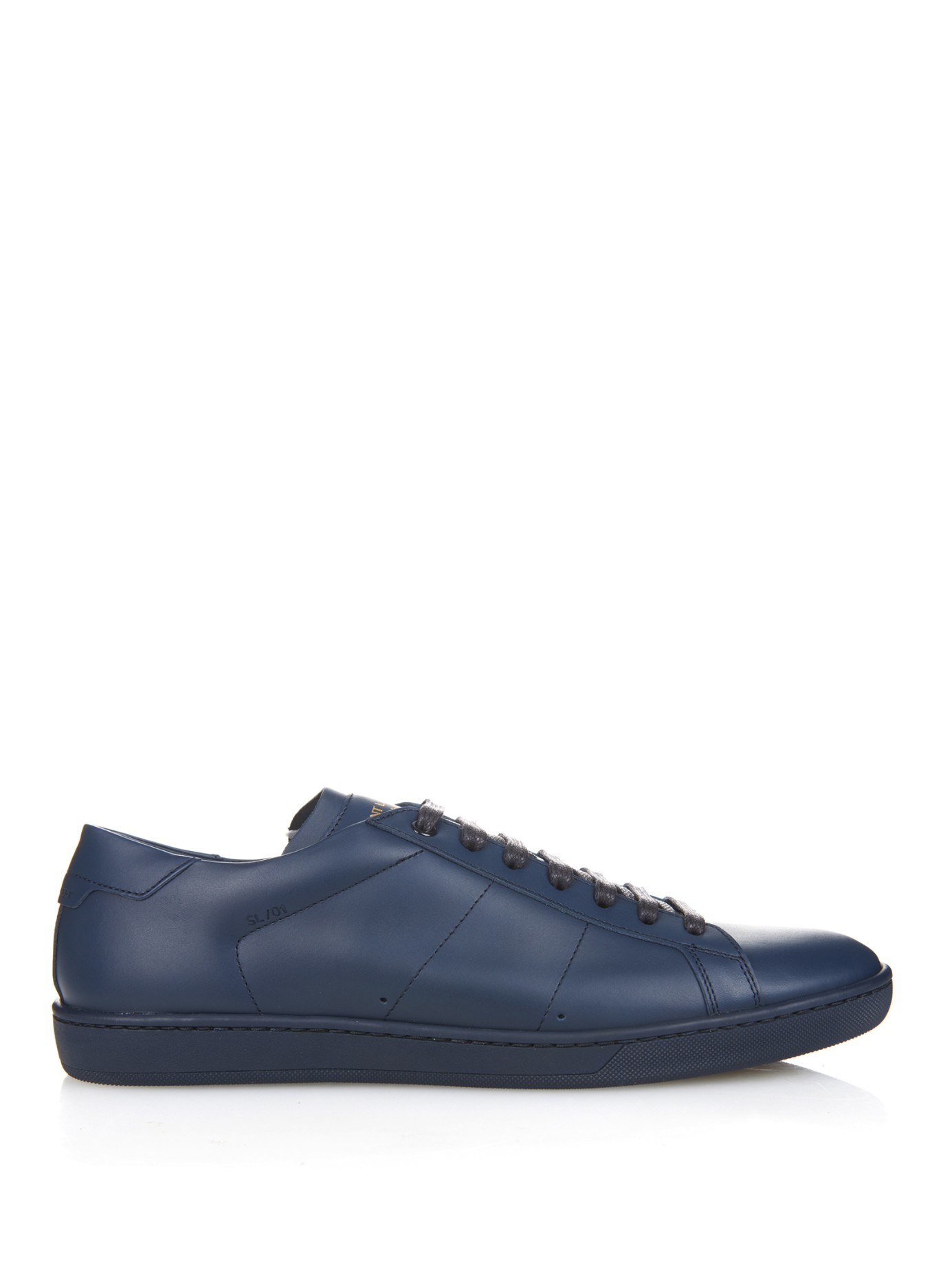leather navy trainers