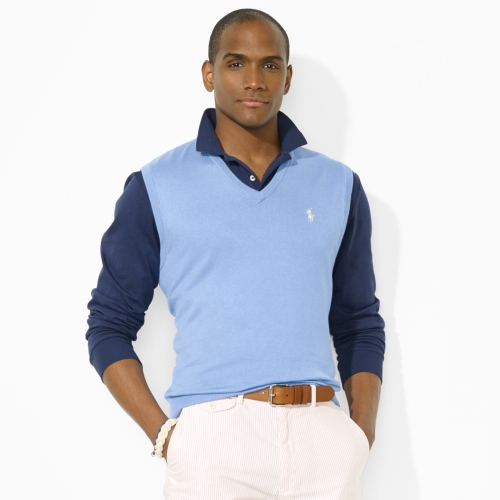 Polo Ralph Lauren V-Neck Sweater Vest in Blue for Men - Lyst
