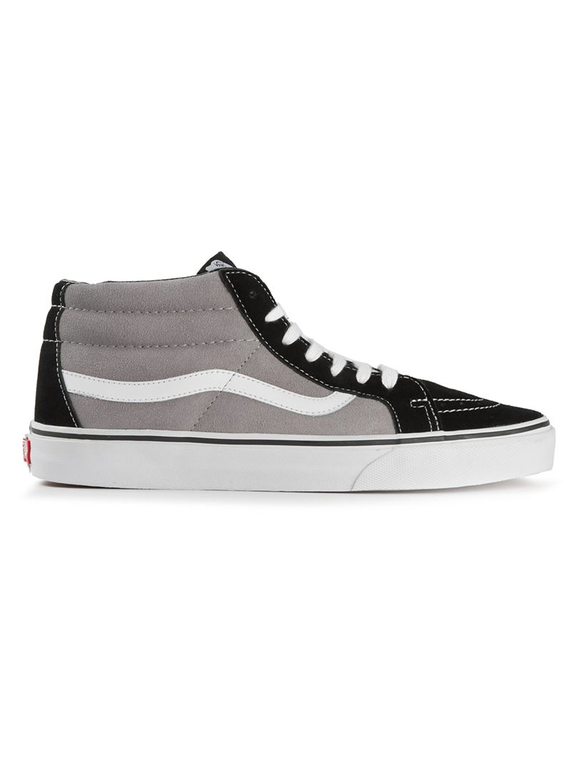 Vans Sk8 Mid High Sneakers in Gray for Men | Lyst