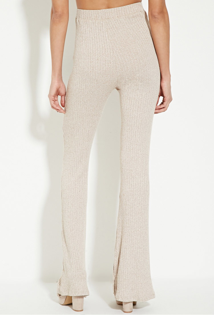 knitted flare pants