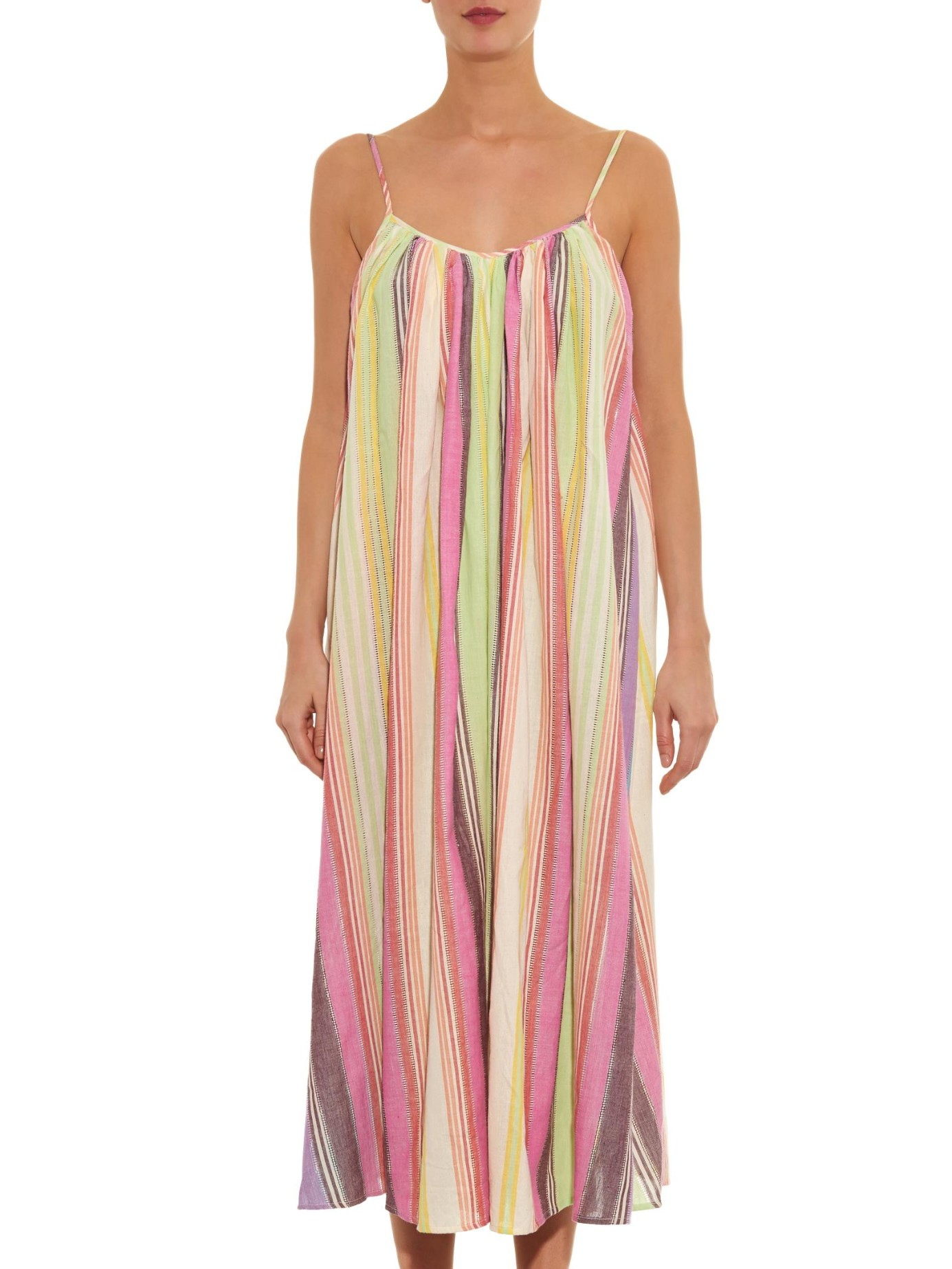 Mara Hoffman Rainbow Stripe Cotton Dress in Pink - Lyst