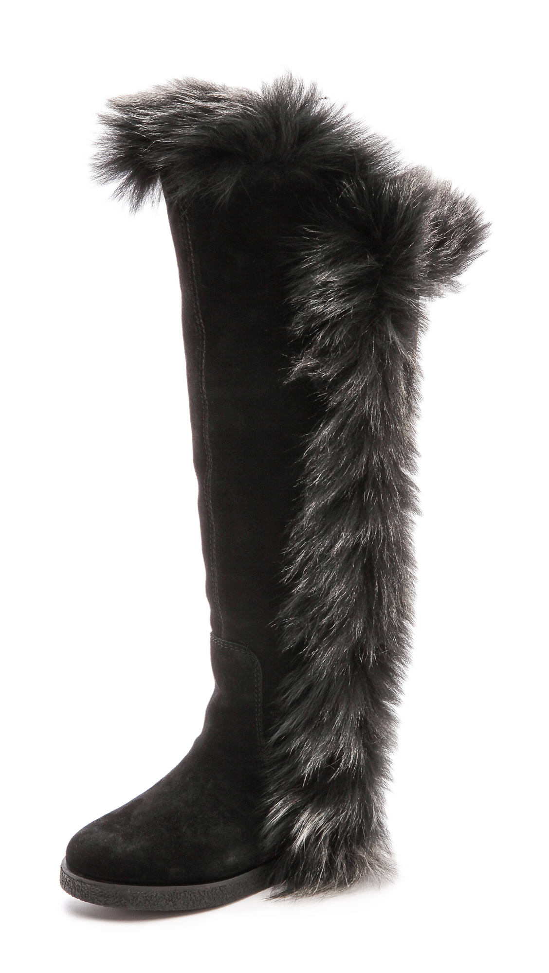 Koolaburra Sasha Ii Boots With Fur Trim - Black - Lyst