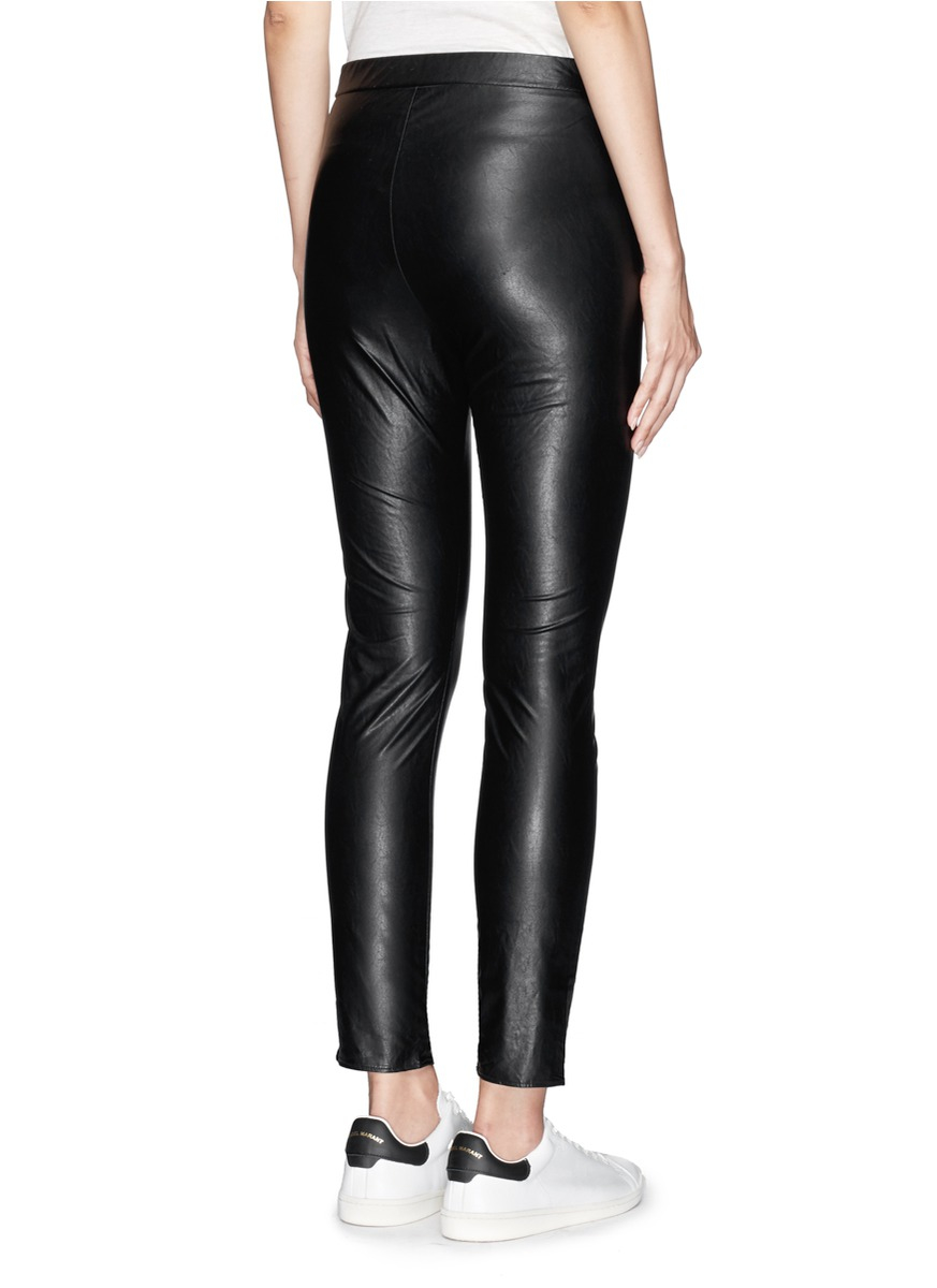 faux leather cropped leggings