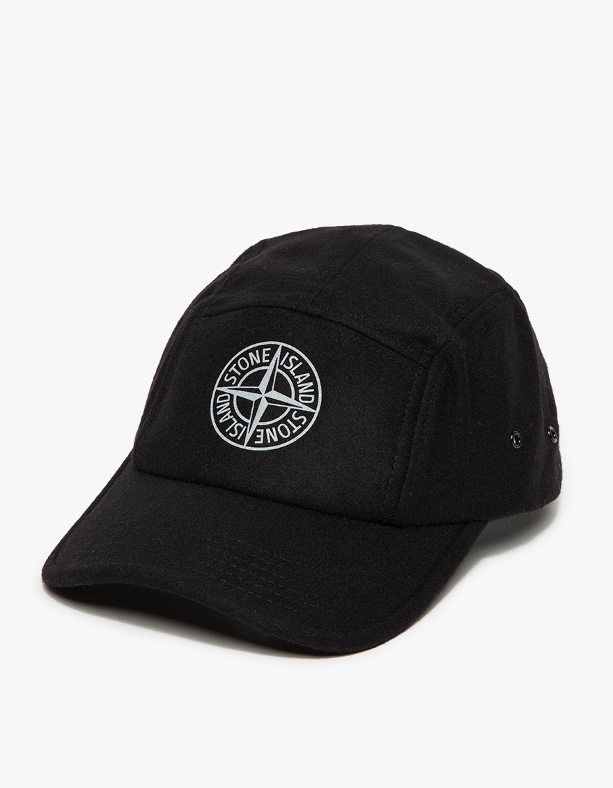 stone island 5 panel cap black