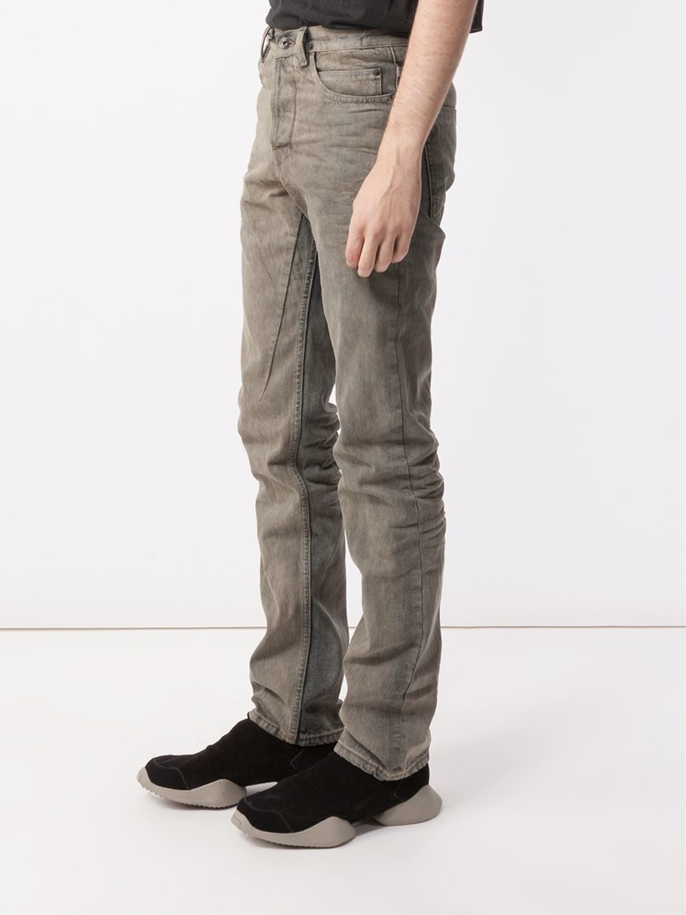 Rick Owens DRKSHDW Denim Straight Leg Jeans in Grey (Gray) for Men - Lyst