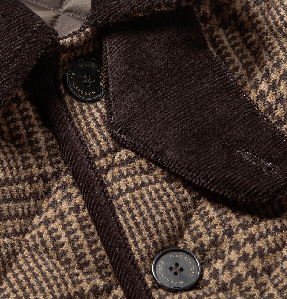 Mackintosh Waverly Prince Of Wales Check Quilted Wool Jacket in Brown ...