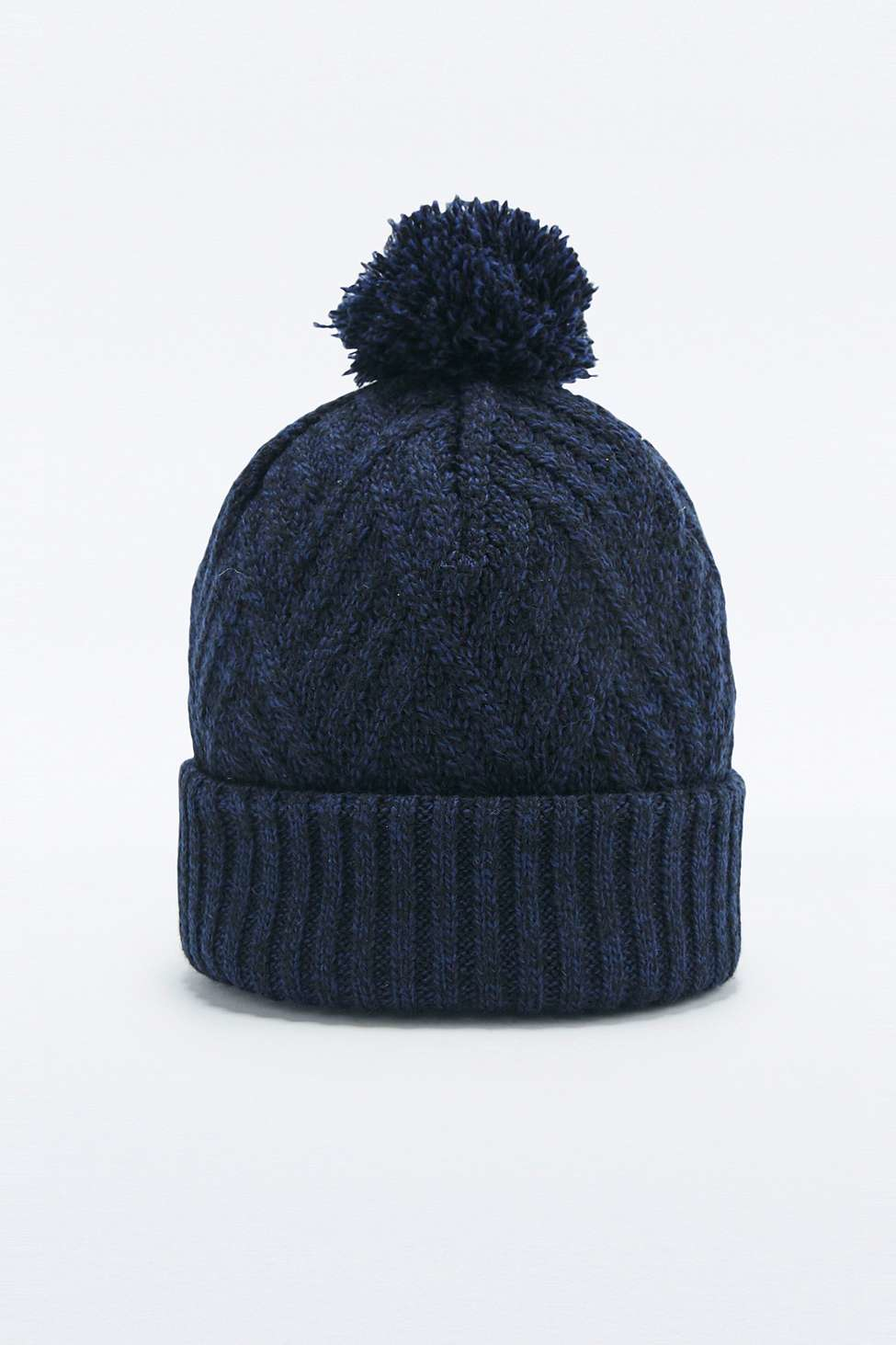 mens navy bobble hat