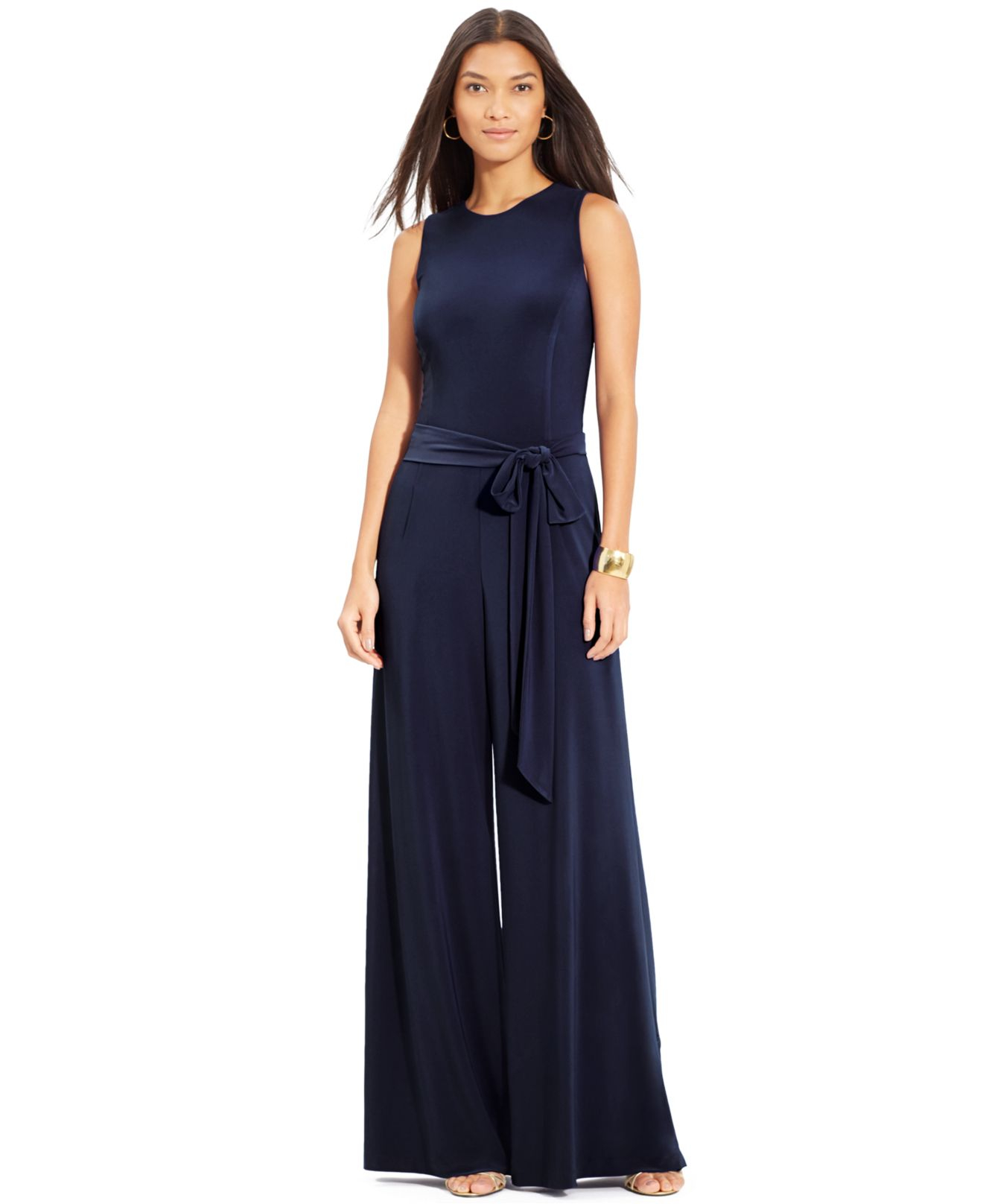 sleeveless wide leg jumpsuit