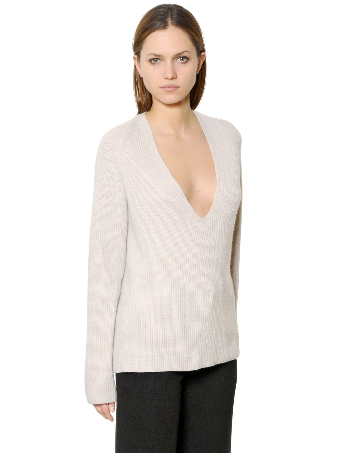 deep v cashmere sweater