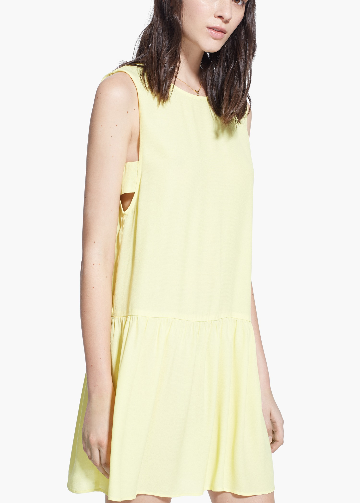 Lyst Mango CutOut Detail Dress in Yellow