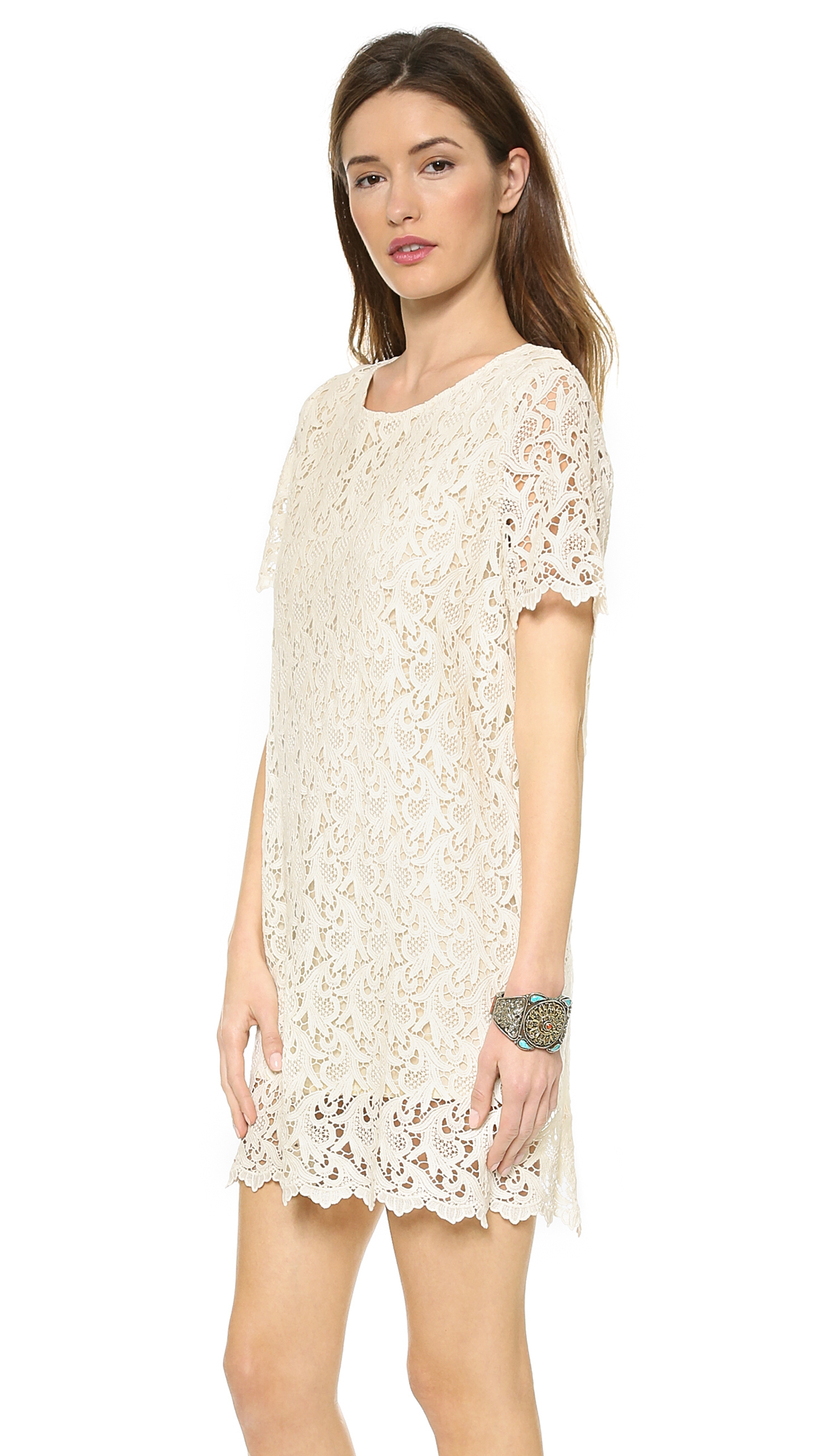 short cream dress