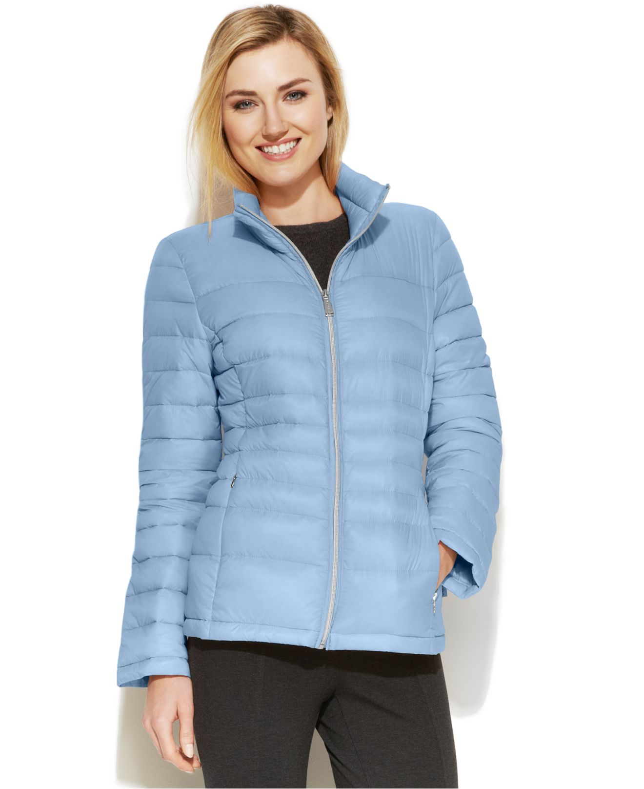 Calvin klein Quilted Packable Down Puffer Coat in Blue Lyst