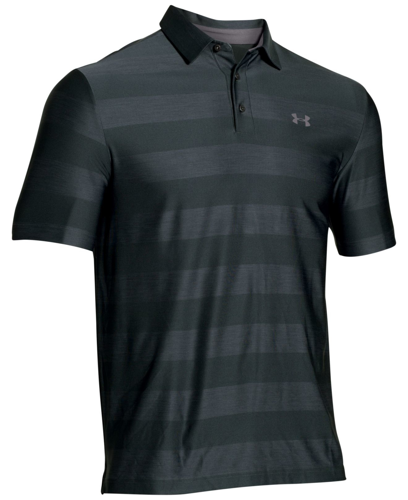 Under armour Men's Playoff Performance Striped Golf Polo in Black for