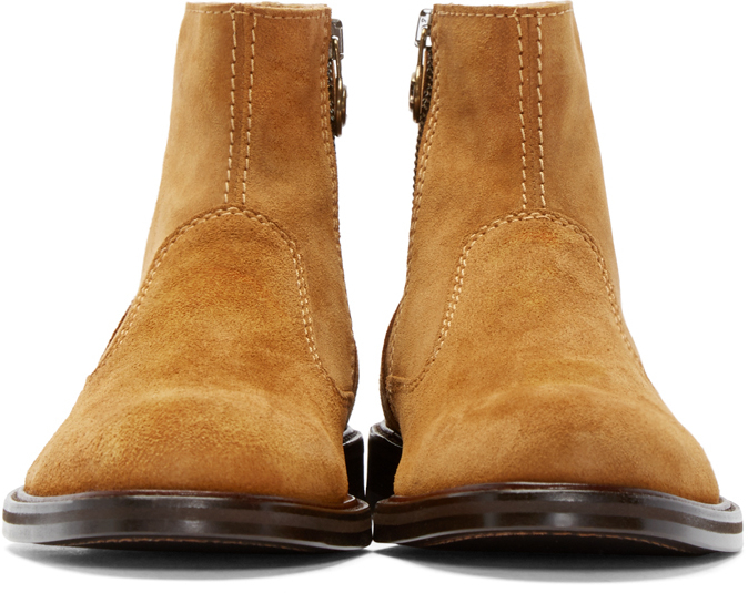 cognac suede boots