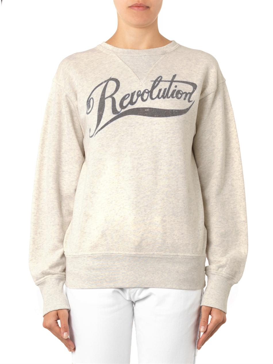 Étoile Isabel Marant Gillian Revolution Sweatshirt in Natural | Lyst