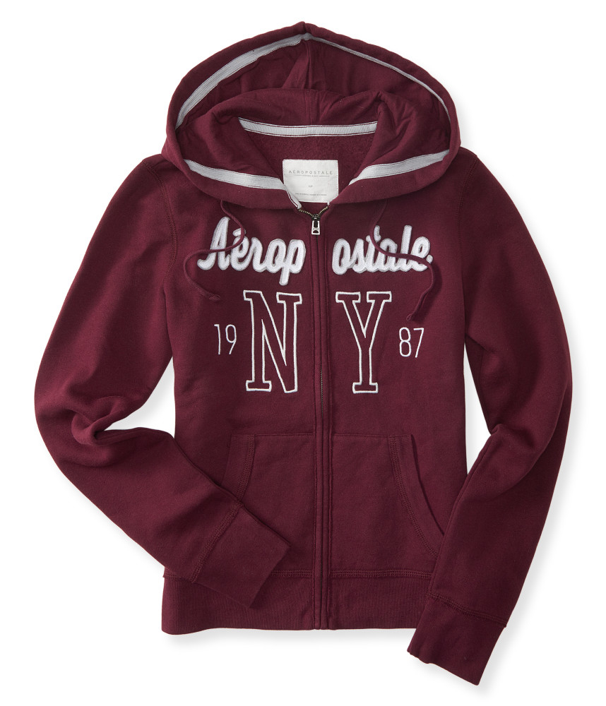 Aeropostal Aéropostale Ny Full-zip Hoodie in Red (VOLCANO RED) | Lyst