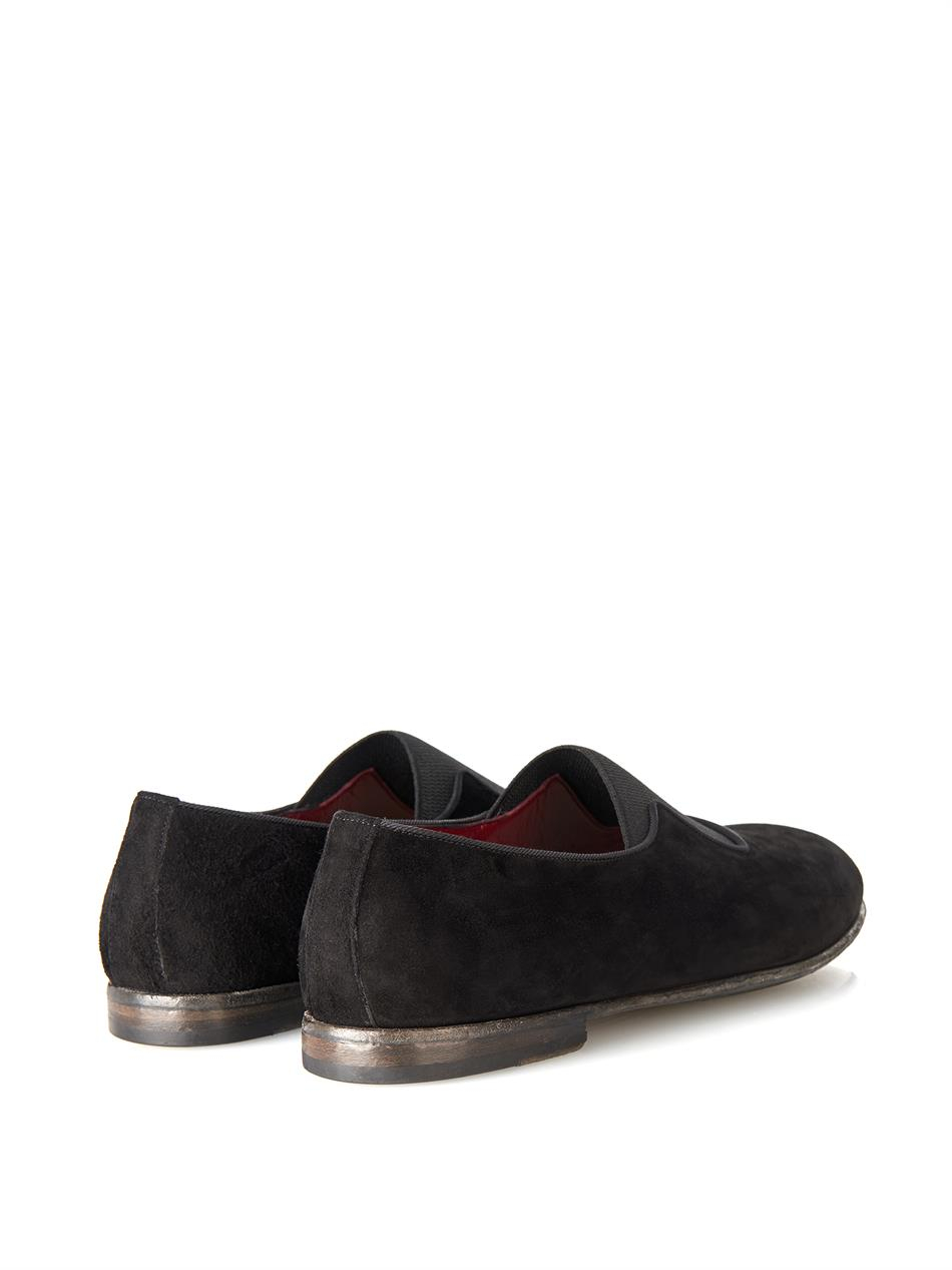 Dolce & Gabbana Amalfi Suede Tuxedo Slippers in Black for Men Lyst