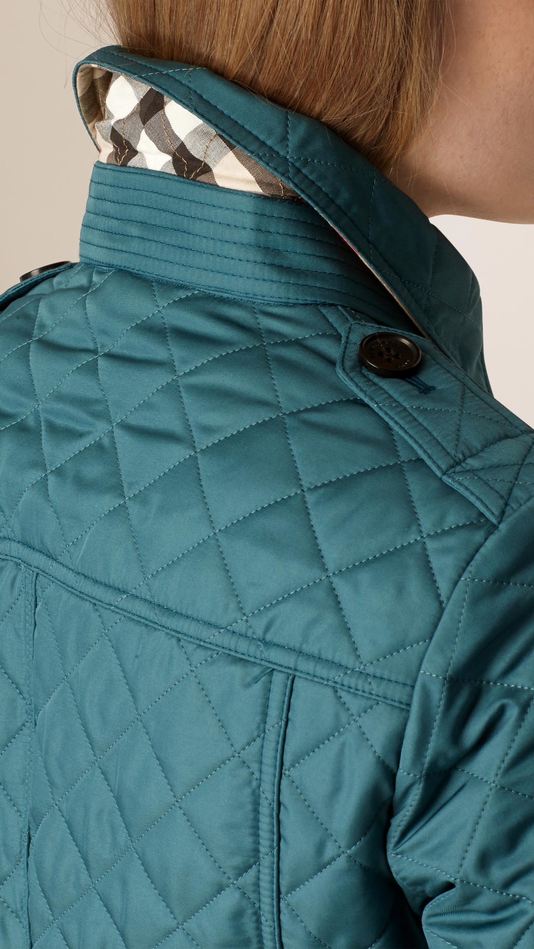 teal quilted jacket