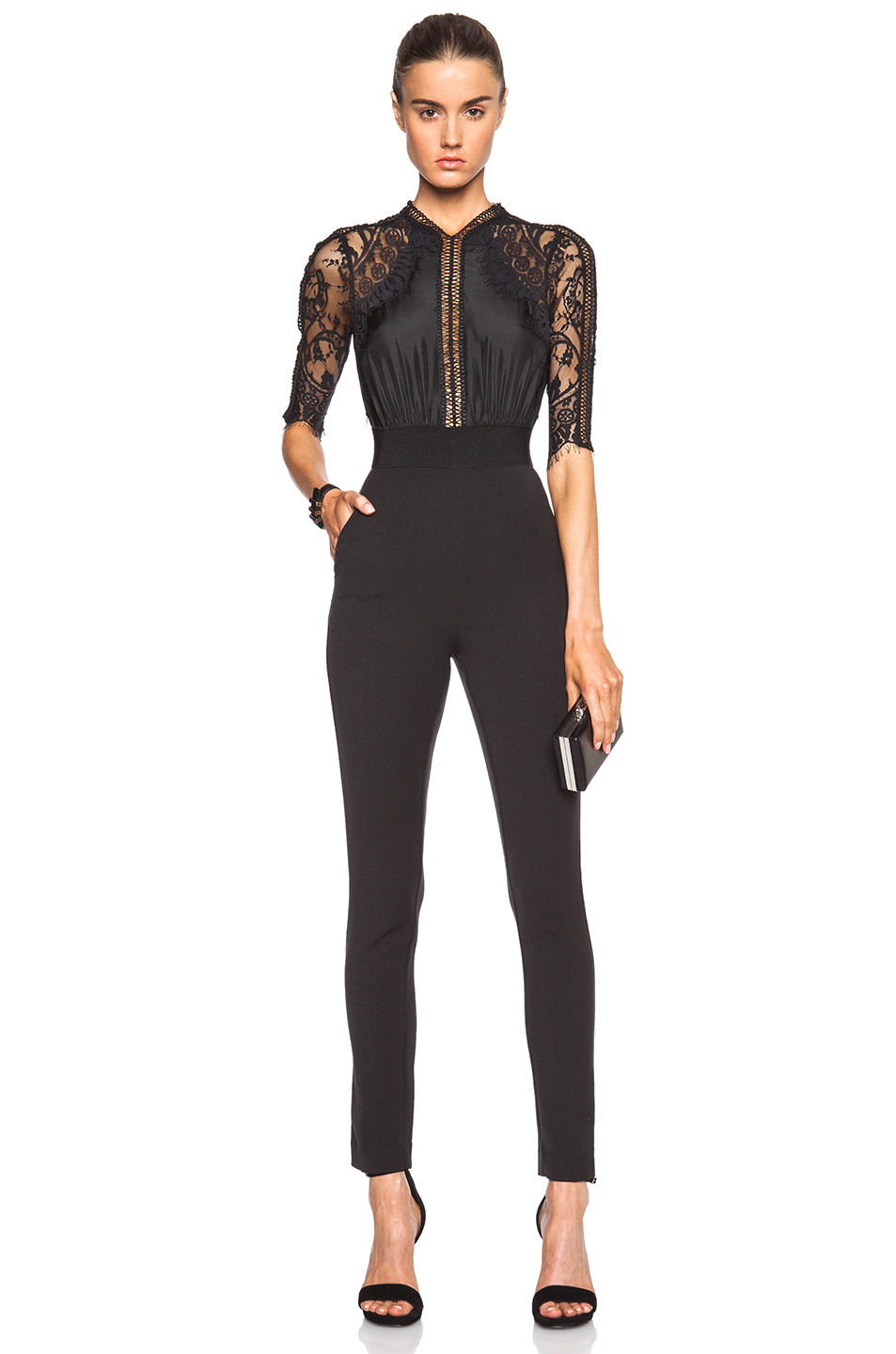self portrait lace jumpsuit