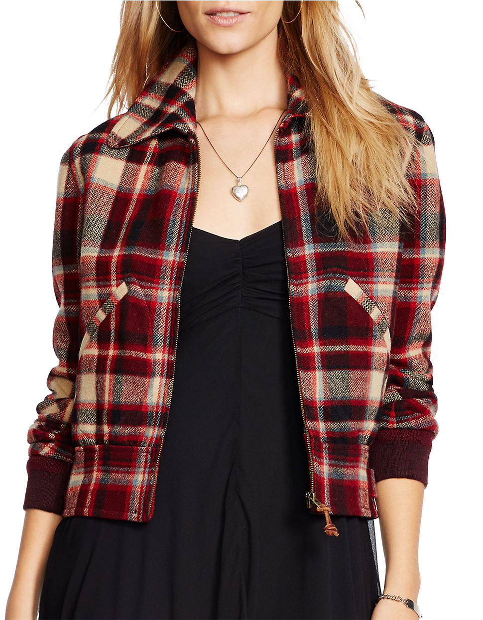 Flannel cropped jacket Clearance