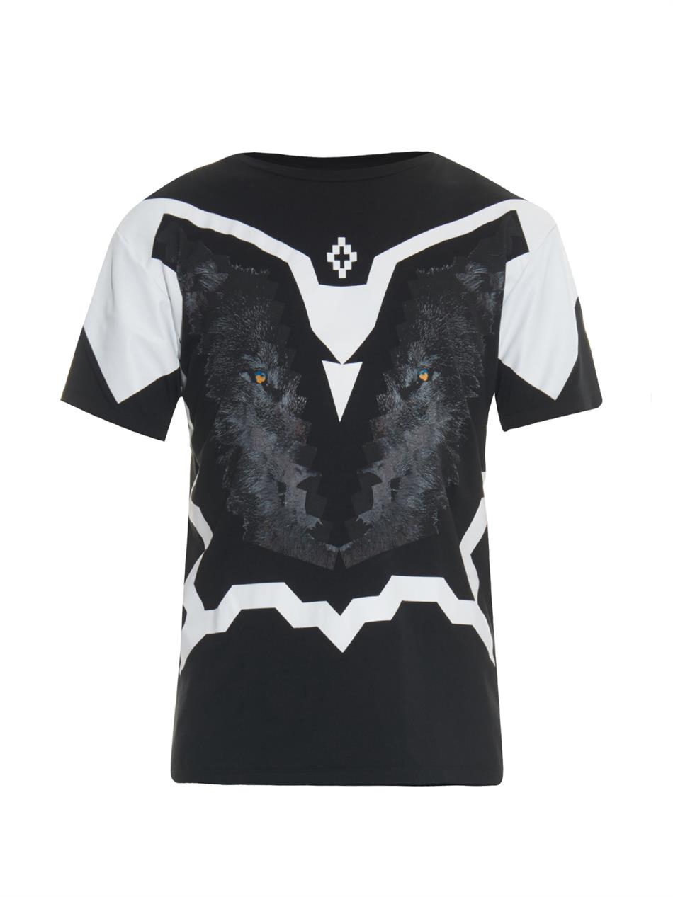Marcelo Burlon Wolf Race Printed T-Shirt in Black for Men - Lyst