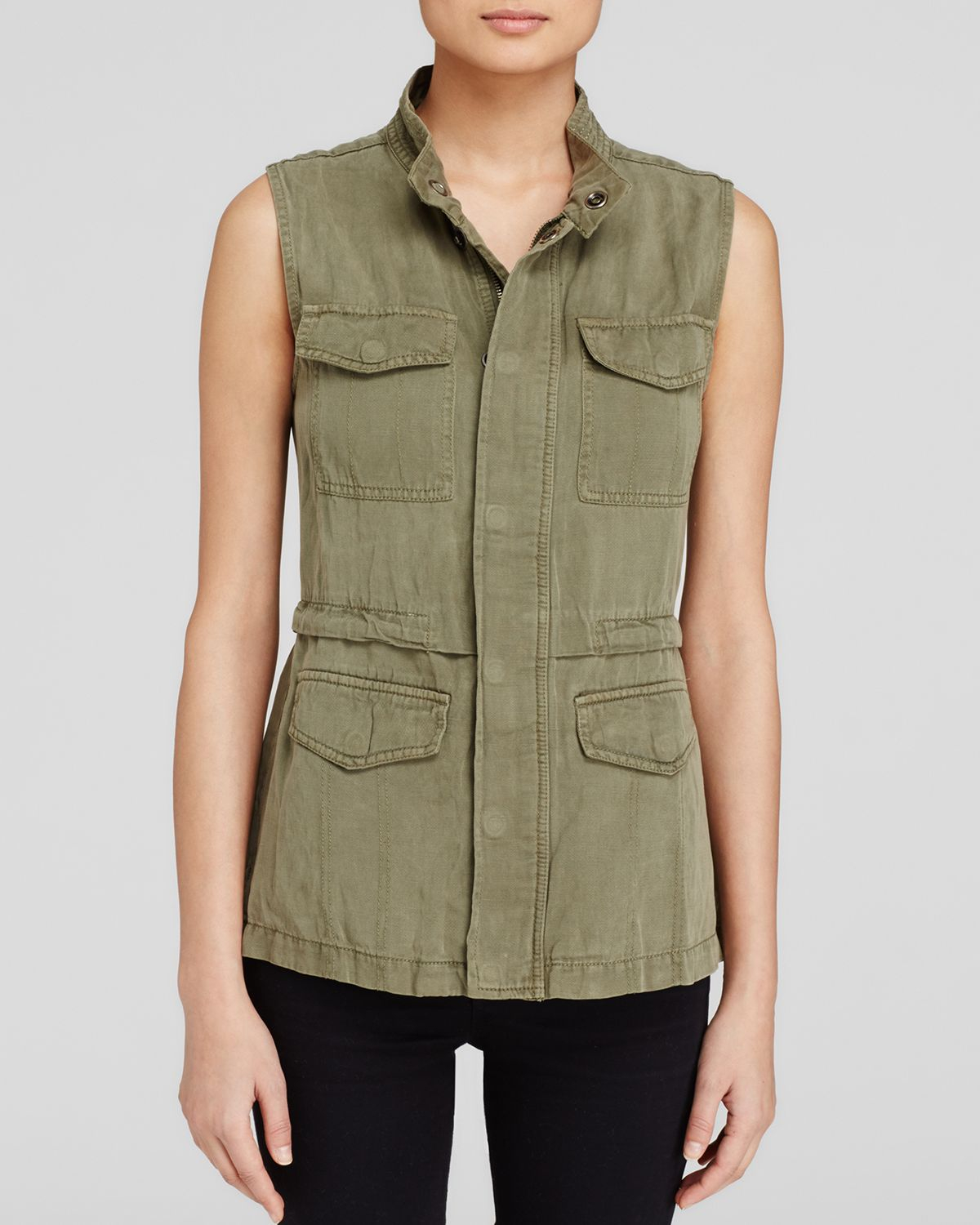 Sanctuary Courier Drawstring Utility Vest in Green | Lyst