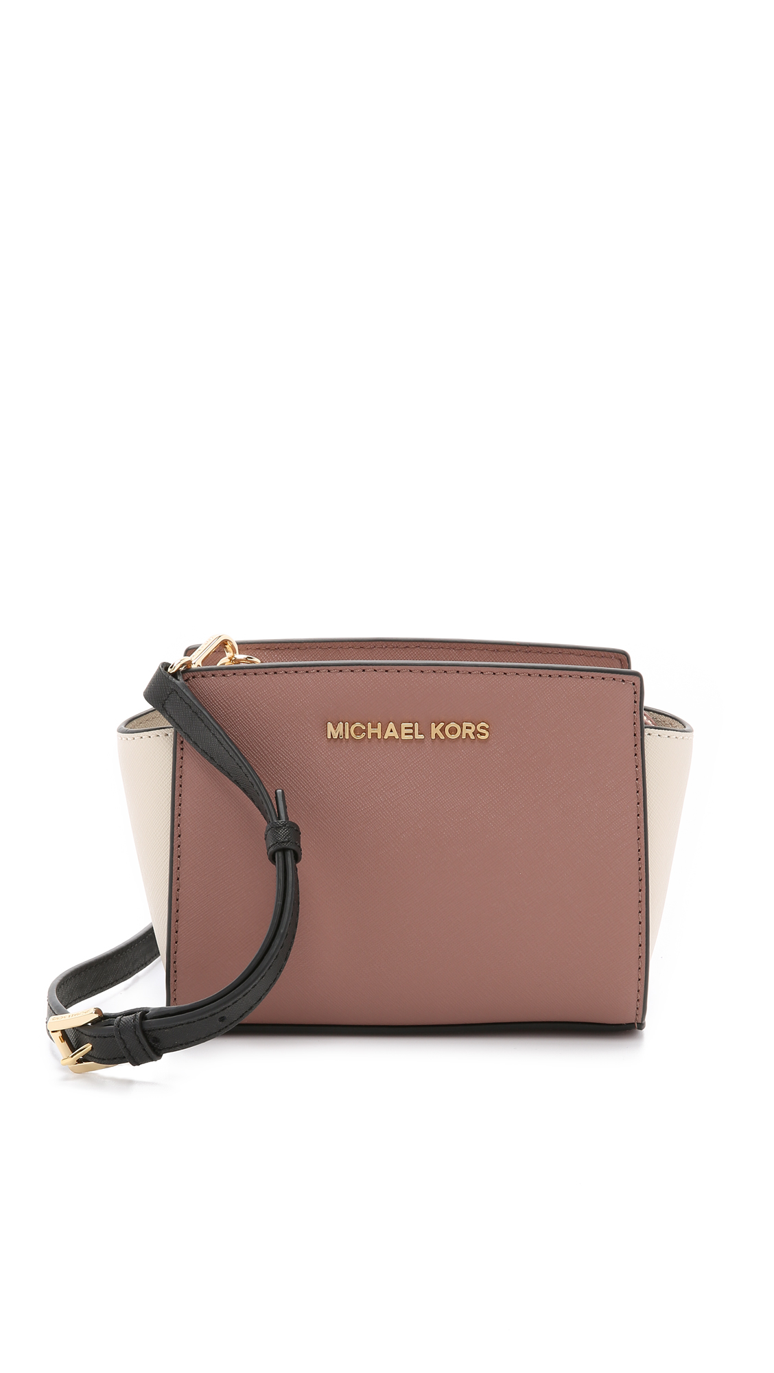 MICHAEL Michael Kors Selma Mini Color-Blocked Cross-Body Bag in Dusty  Rose/Ecru/Black (Pink) | Lyst