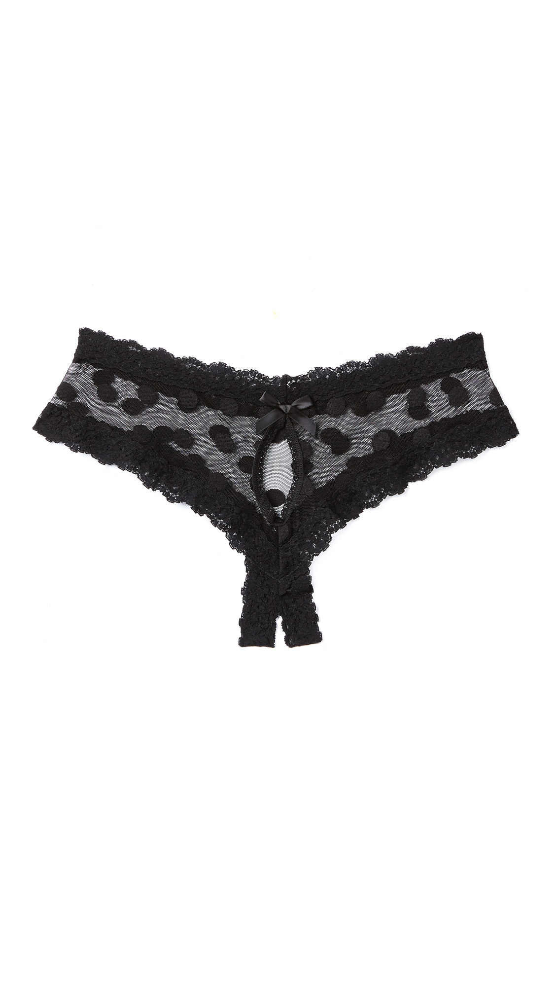 Hanky Panky Lace After Midnight Hot Dot Open Gusset Hipster in Black Lyst