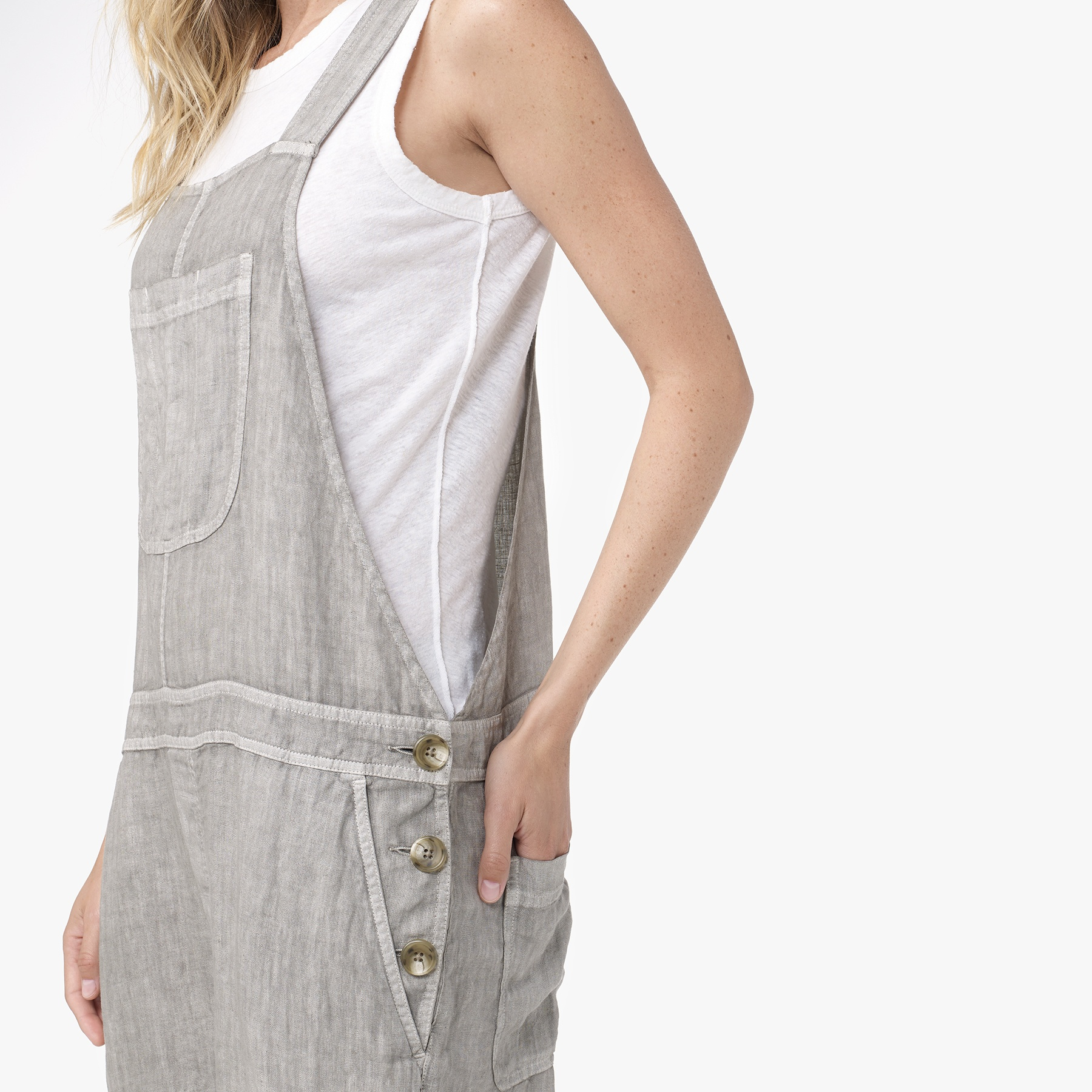 womens linen bib overalls