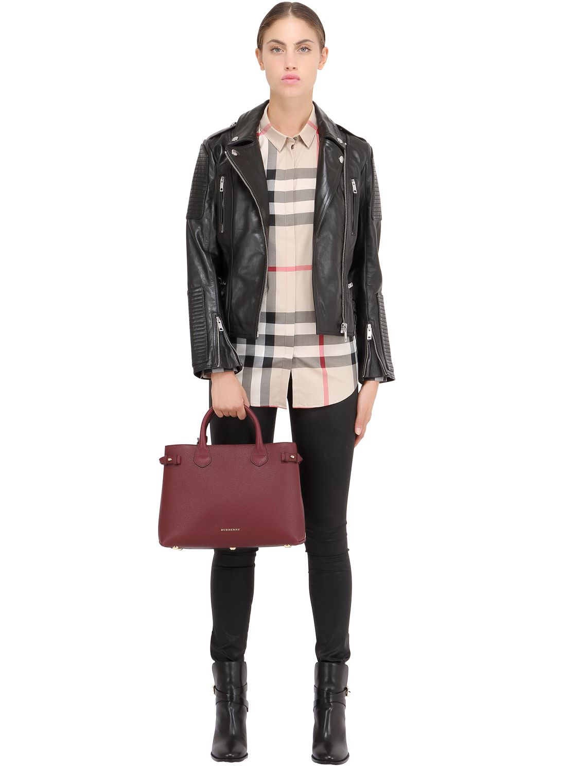 Burberry // Burgundy Small Leather TB Bag – VSP Consignment