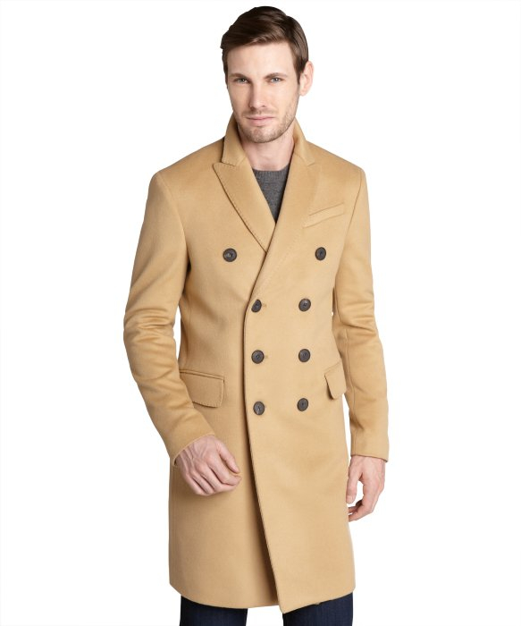 Lyst - Burberry Camel Virgin Wool-Cashmere Blend Double Breasted ...