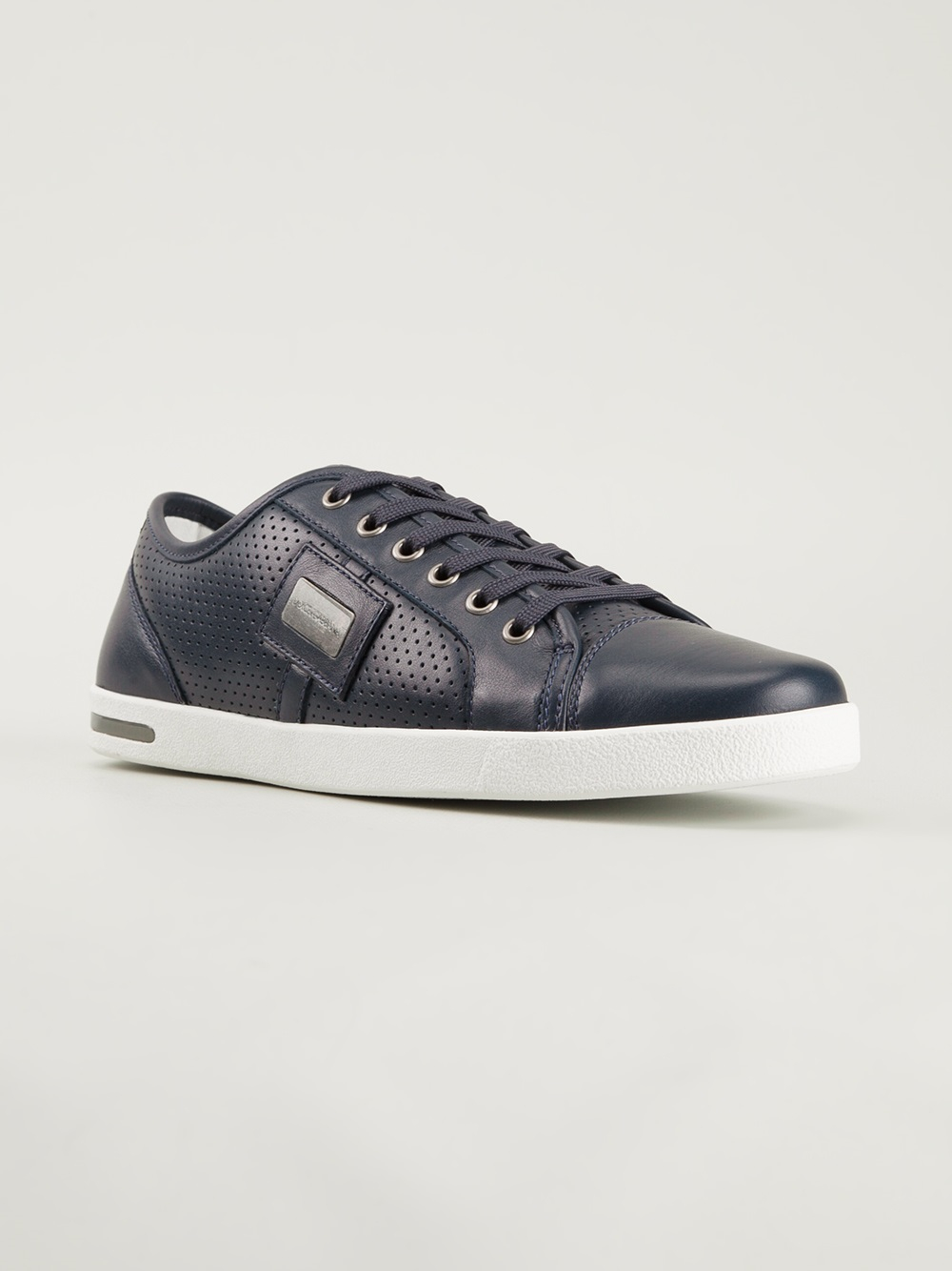 Dolce & Gabbana Logo Plaque Sneakers in Blue for Men | Lyst