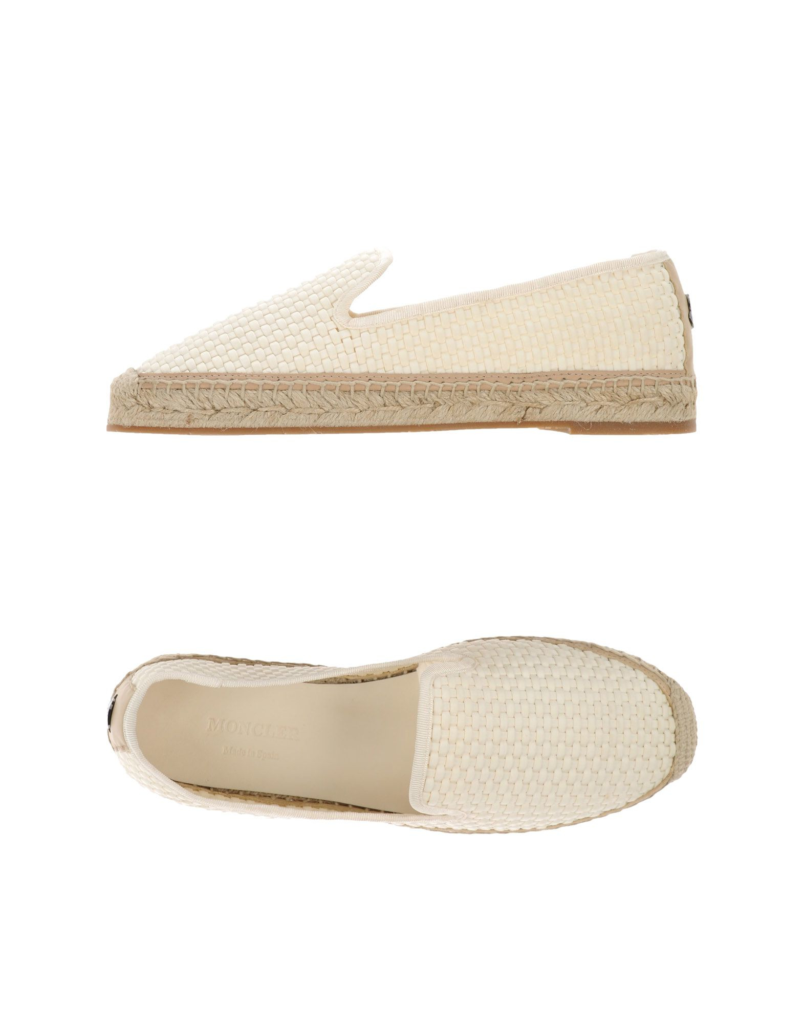 Moncler Leather Espadrilles in Ivory 