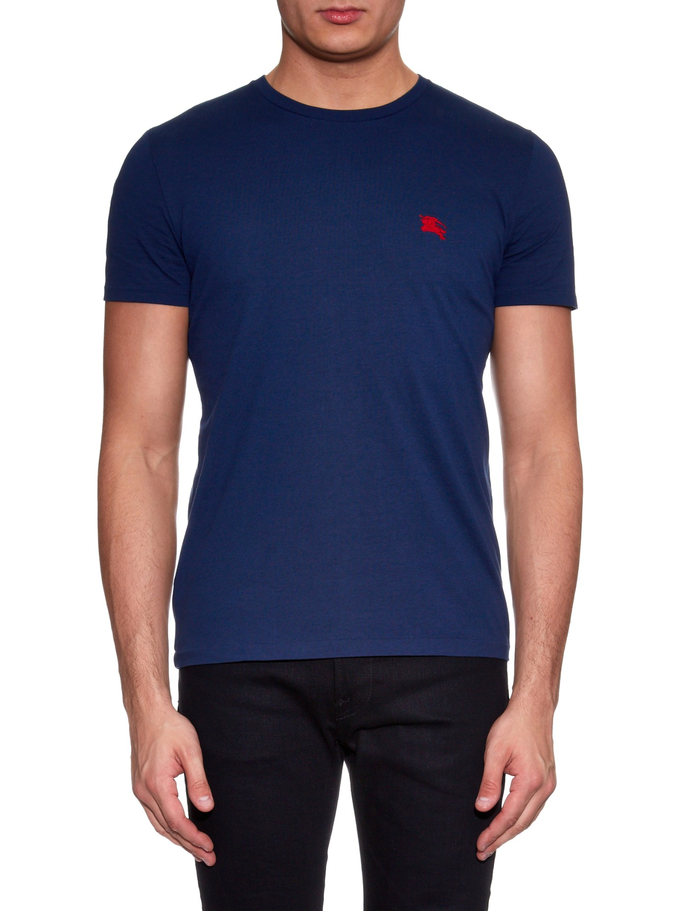 Burberry Brit Slim-Fit Cotton and Jersey-Blend T-Shirt in Navy (Blue) for  Men | Lyst