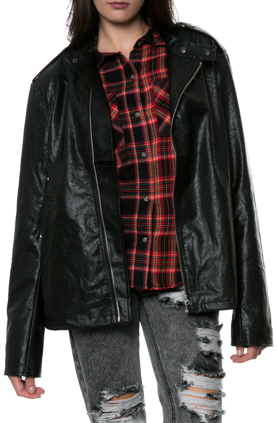 Kill Brand Black F.E. Loose Leather Jacket Lyst