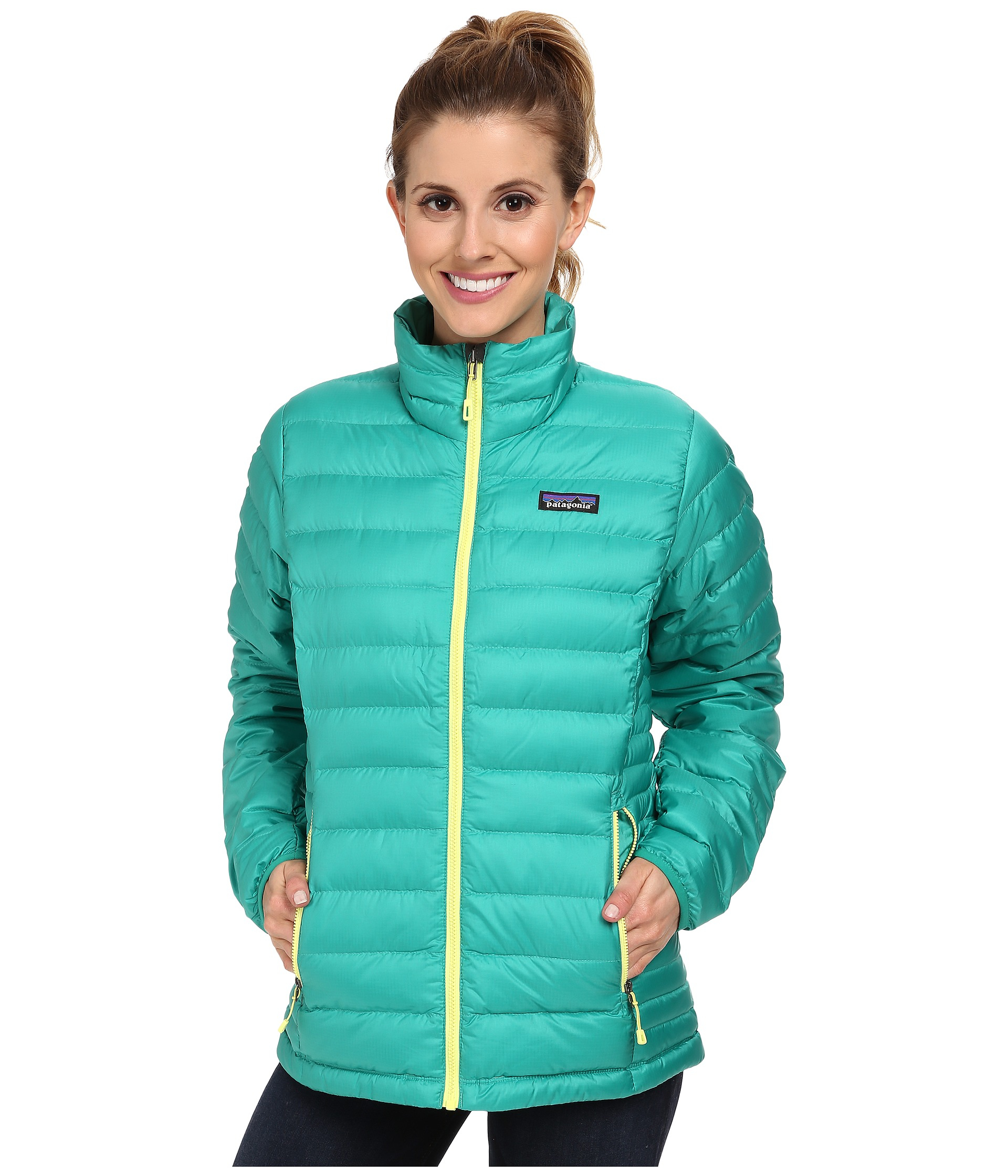 patagonia down sweater hoody green