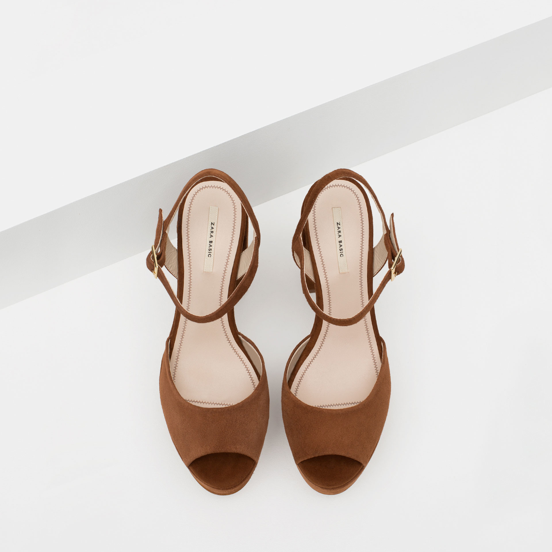 Zara Leather Platform Sandals in Brown Lyst