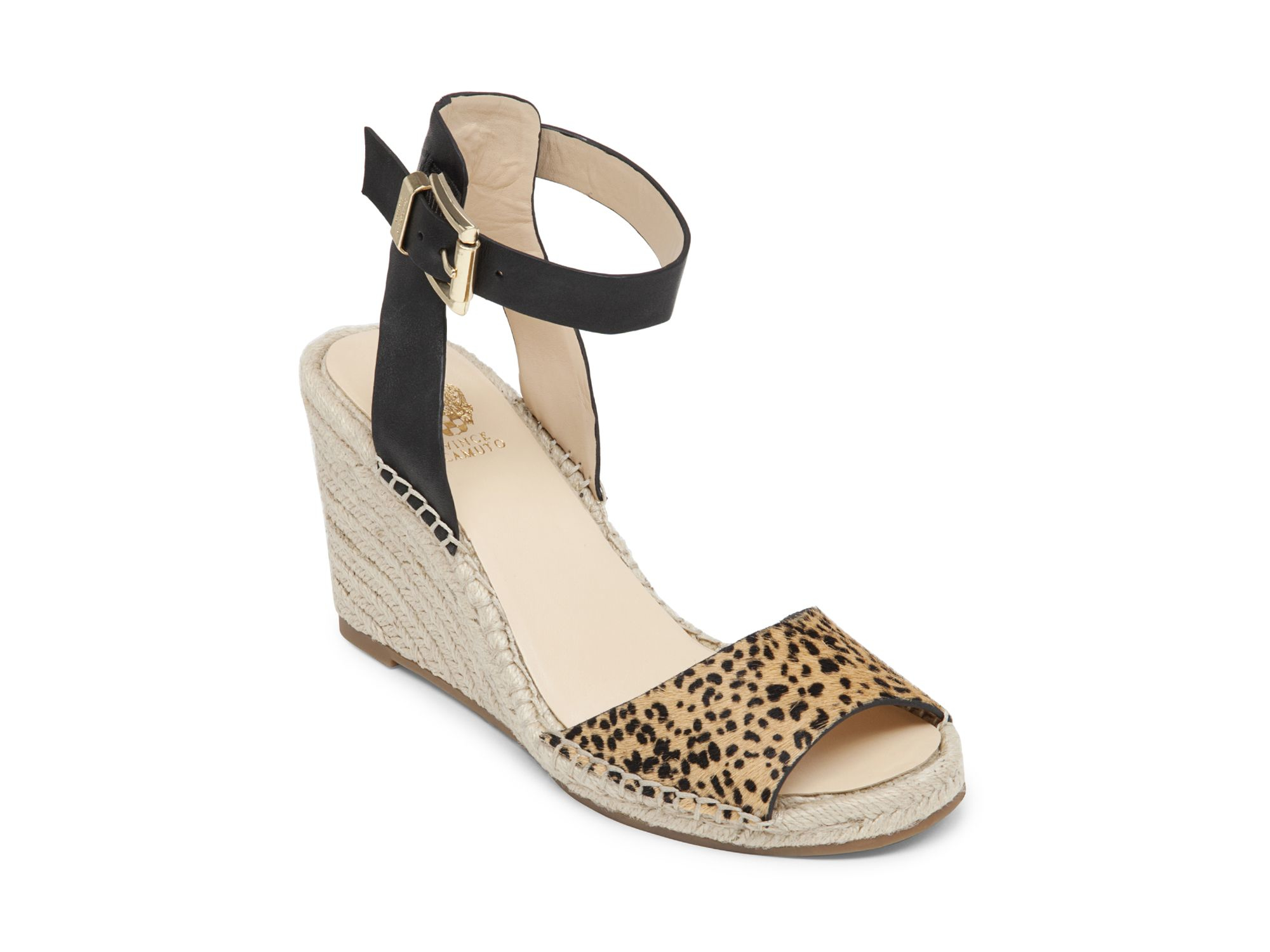 vince camuto leopard wedges