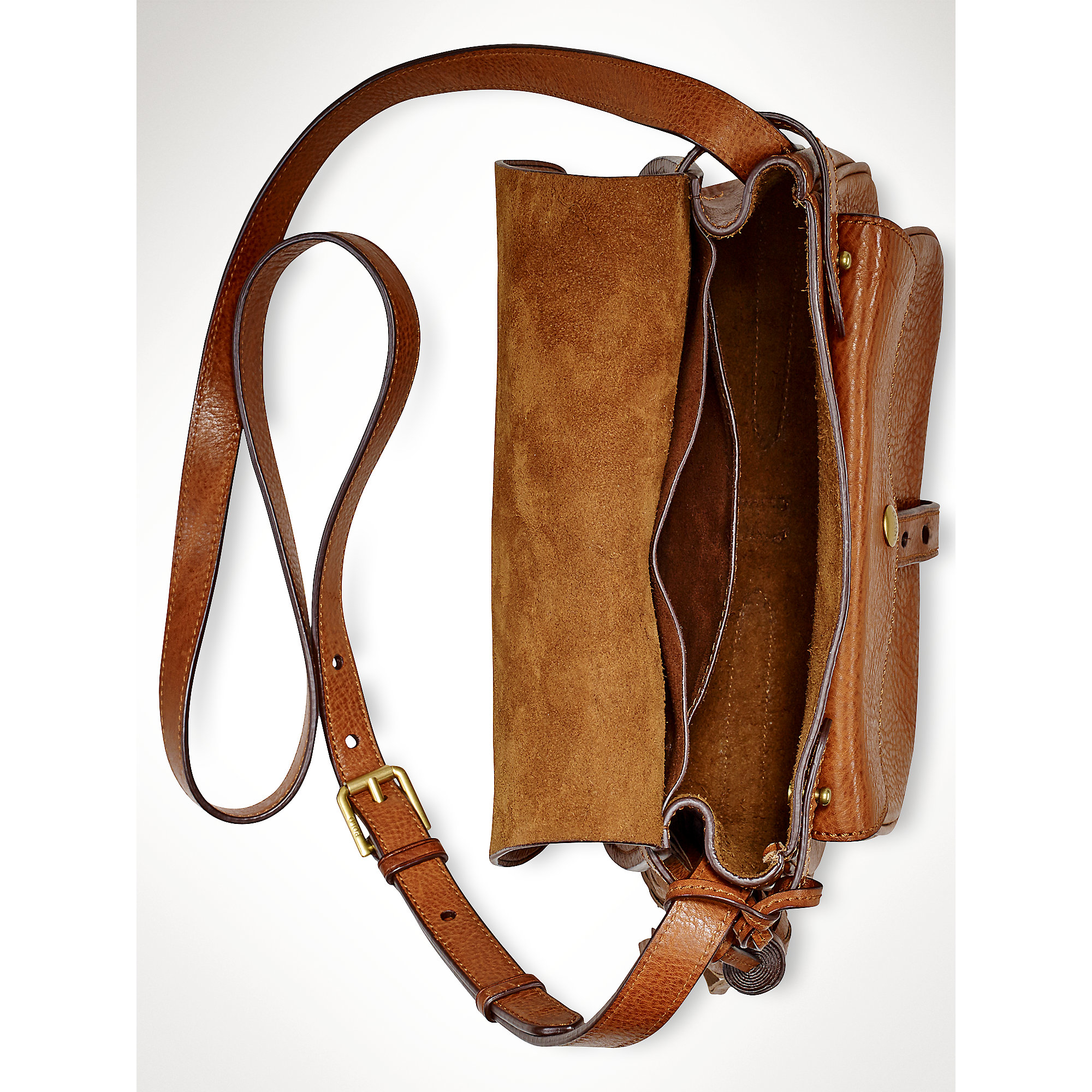 Polo Ralph Lauren Leather Tassel Messenger Bag in Brown Lyst