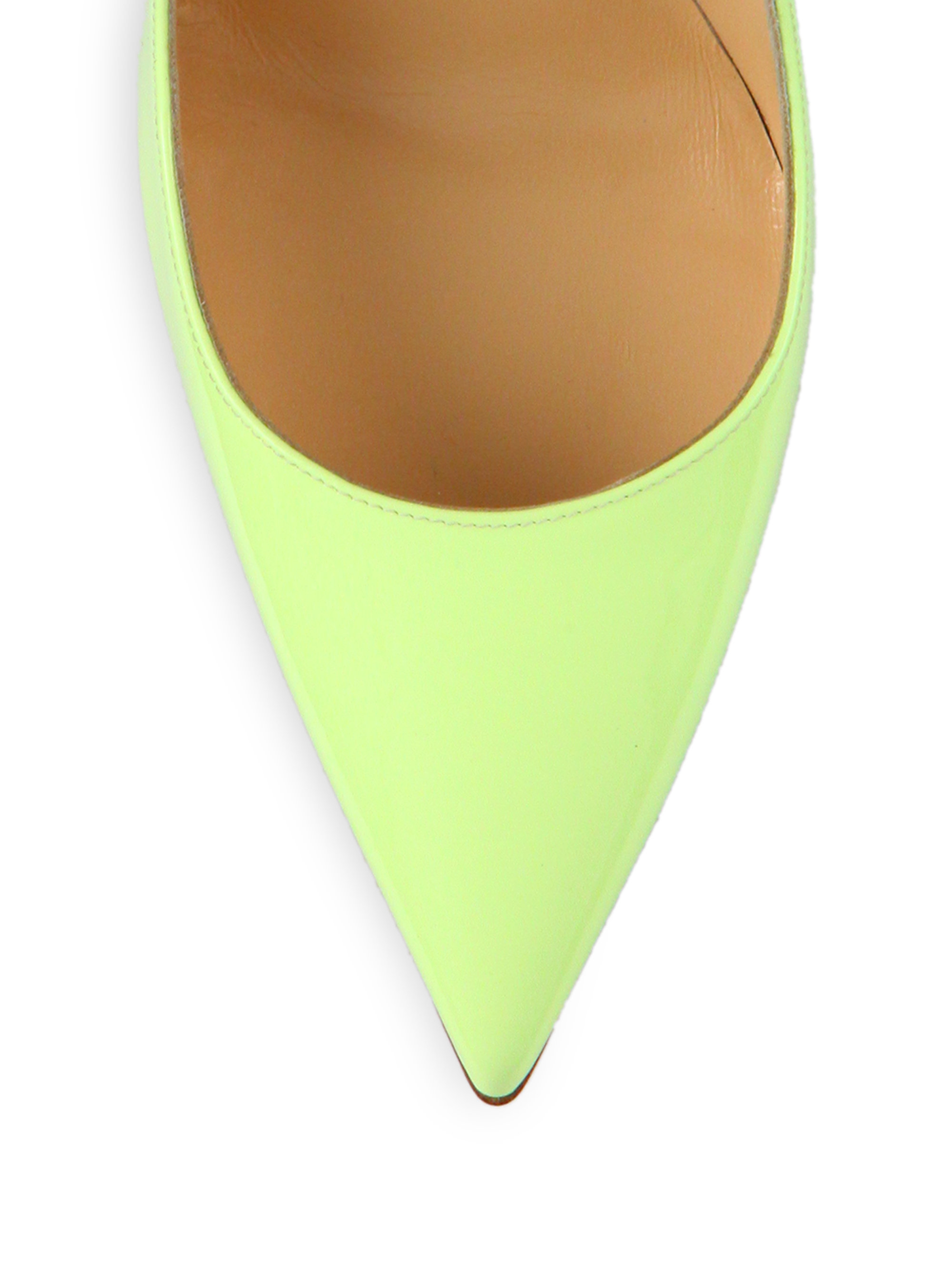 vuitton mens shoes - christian louboutin pointed-toe pumps Green patent leather | The ...