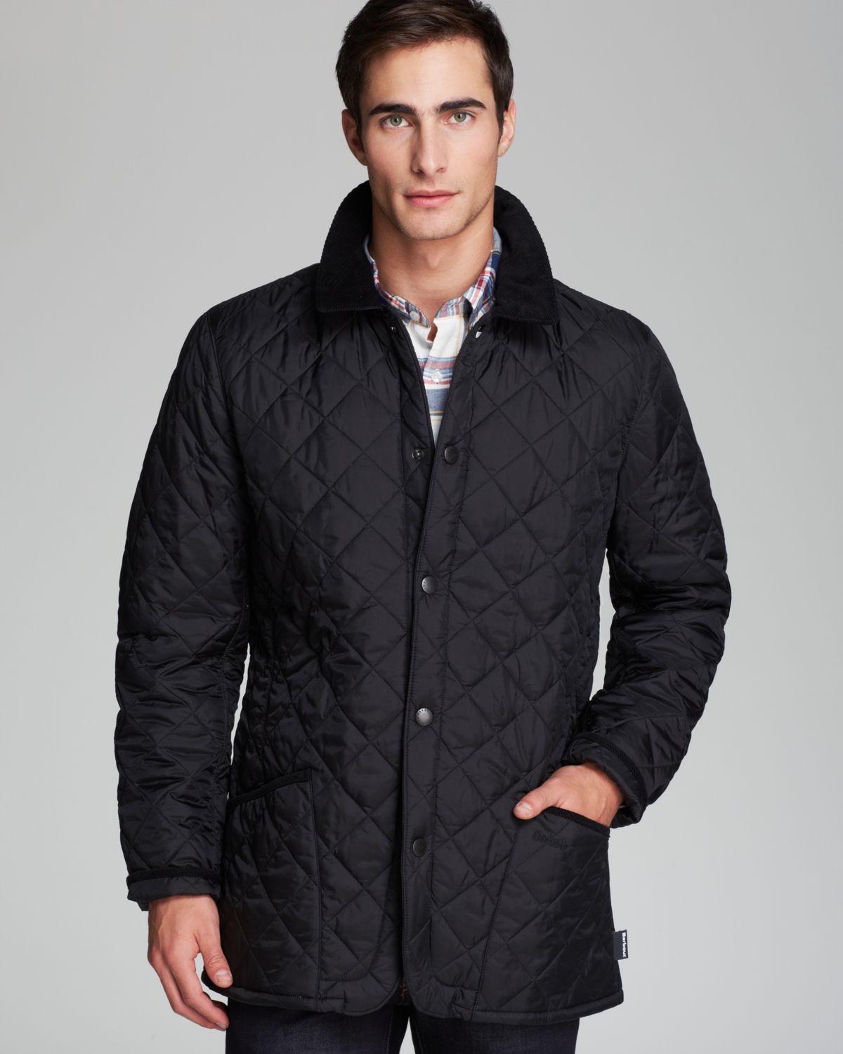 Barbour Pantone Collection Chip Diamond Quilted Jacket in Black for Men ...