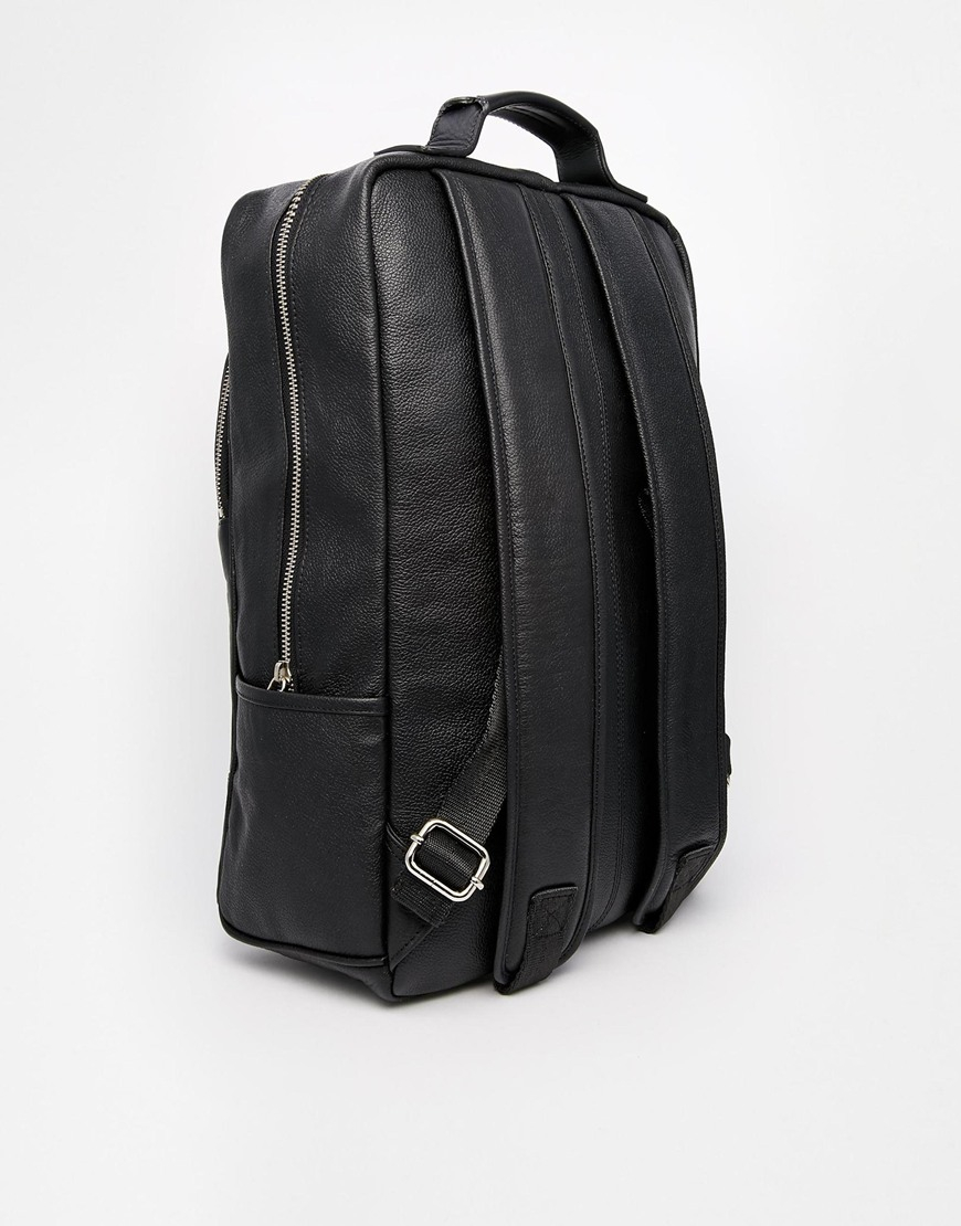 Lyst Asos Smart Leather Backpack In Black in Black for Men