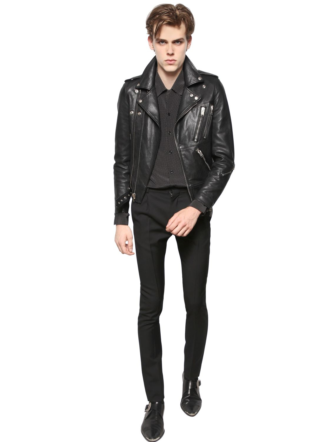 ysl men leather jacket