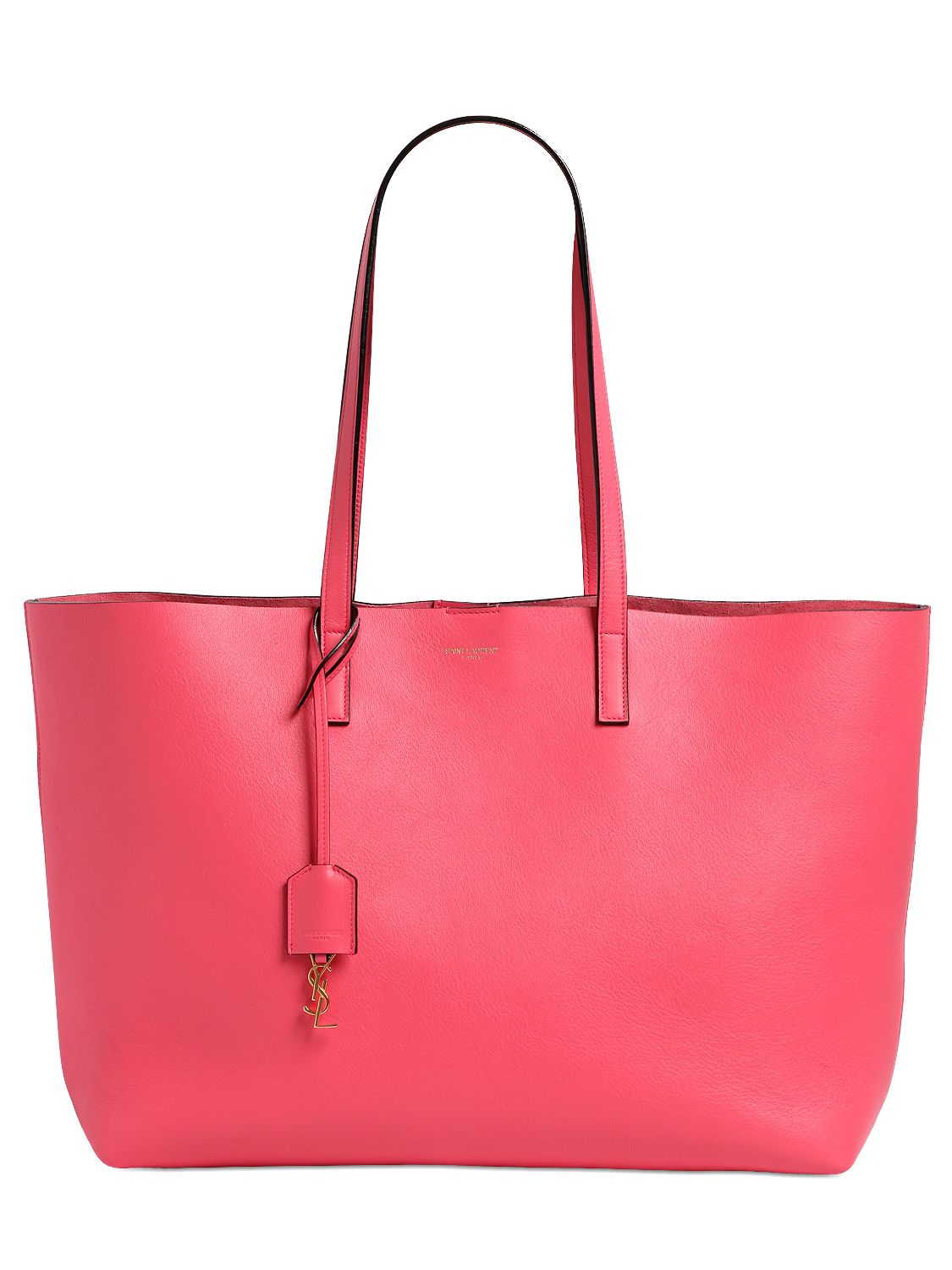 Saint laurent Soft Leather Tote Bag in Pink | Lyst